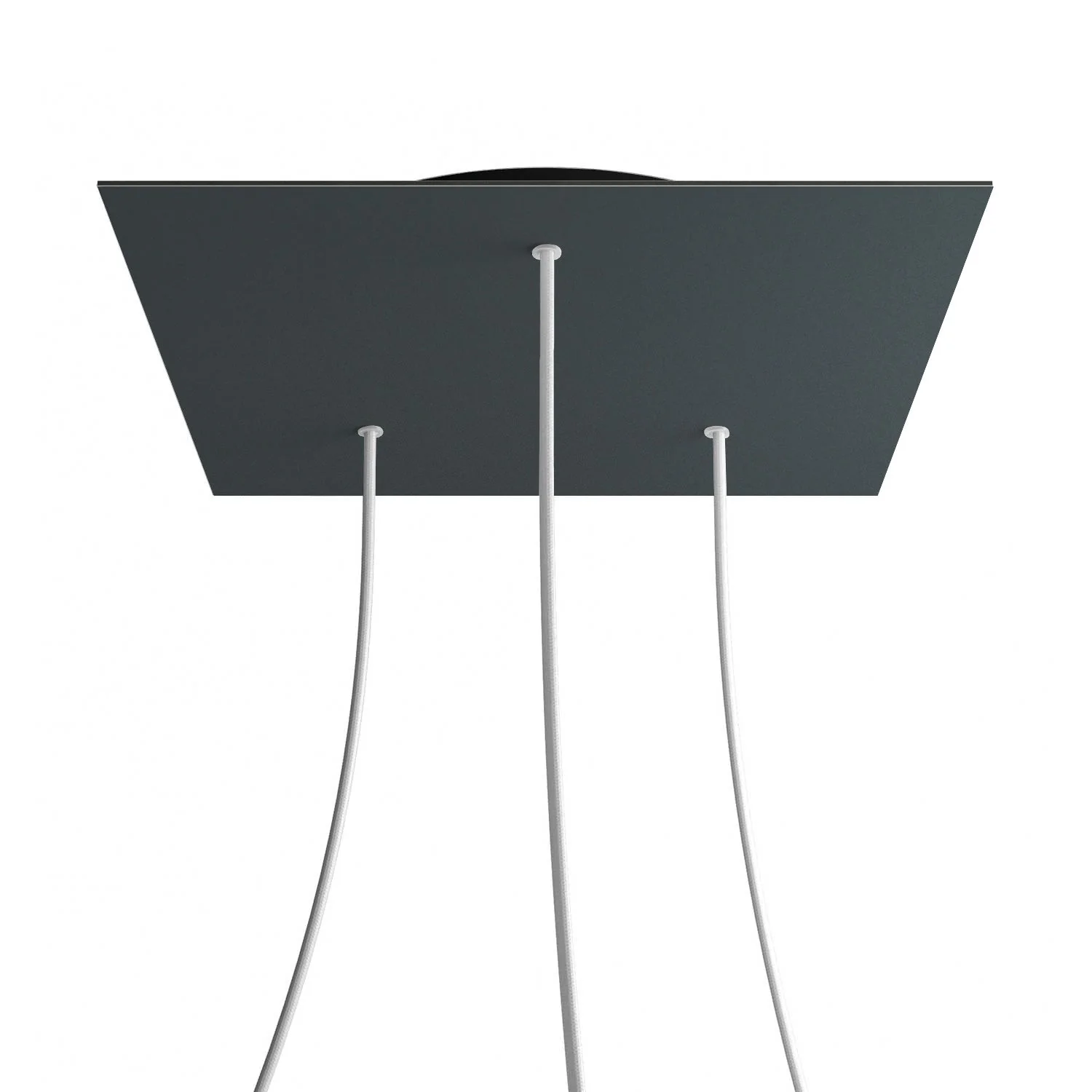 XXL Rose-One square ceiling rose, 400 mm with 3 holes and 4 side holes - Anthracite - Image 8