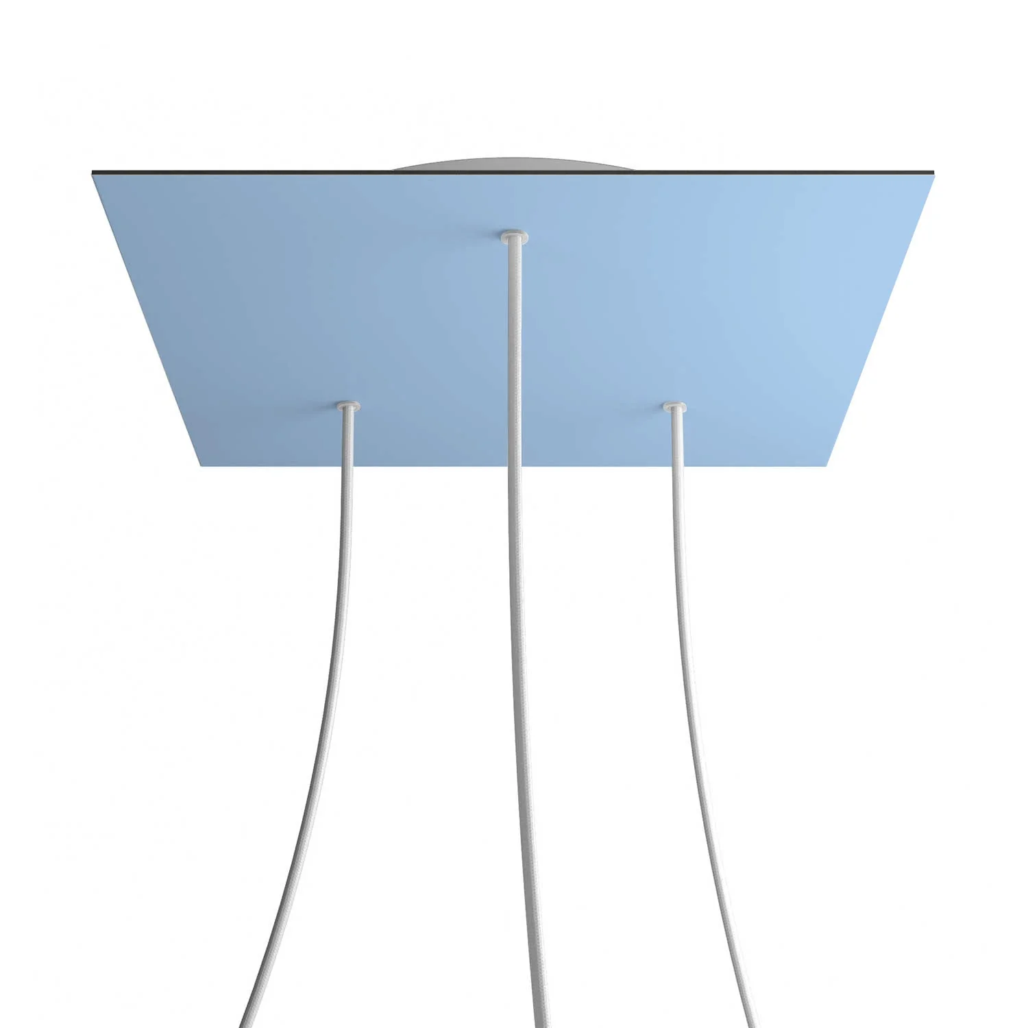 XXL Rose-One square ceiling rose, 400 mm with 3 holes and 4 side holes - Powder blue