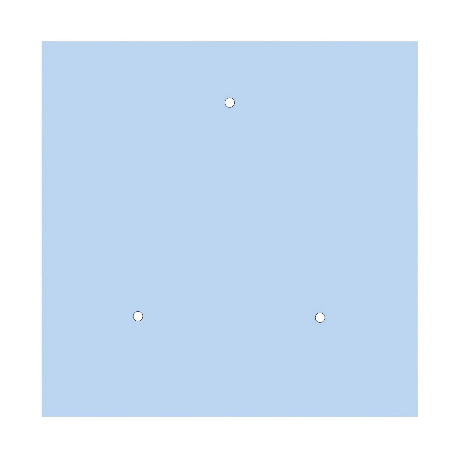 XXL Rose-One square ceiling rose, 400 mm with 3 holes and 4 side holes - Powder blue - Image 3