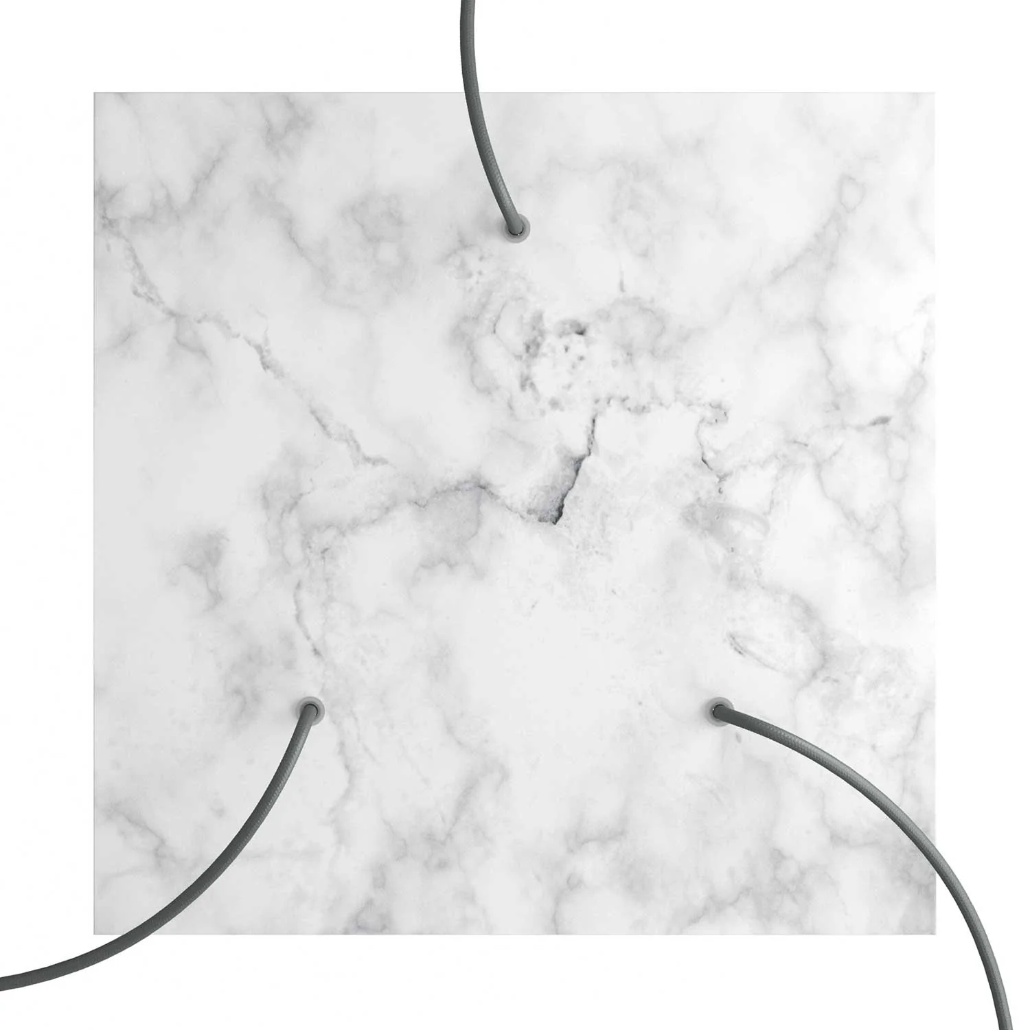 Ceiling rose XXL Rose-One square, 400 mm with 3 holes and 4 side holes – Carrara marble - Image 2