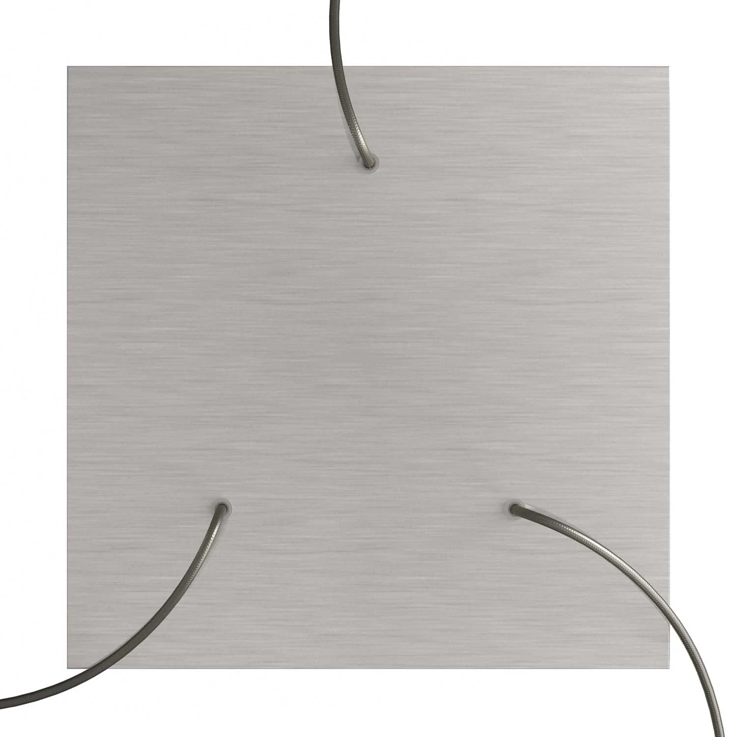 Ceiling rose XXL Rose-One square, 400 mm with 3 holes and 4 side holes - Satin steel Dibond - Image 2