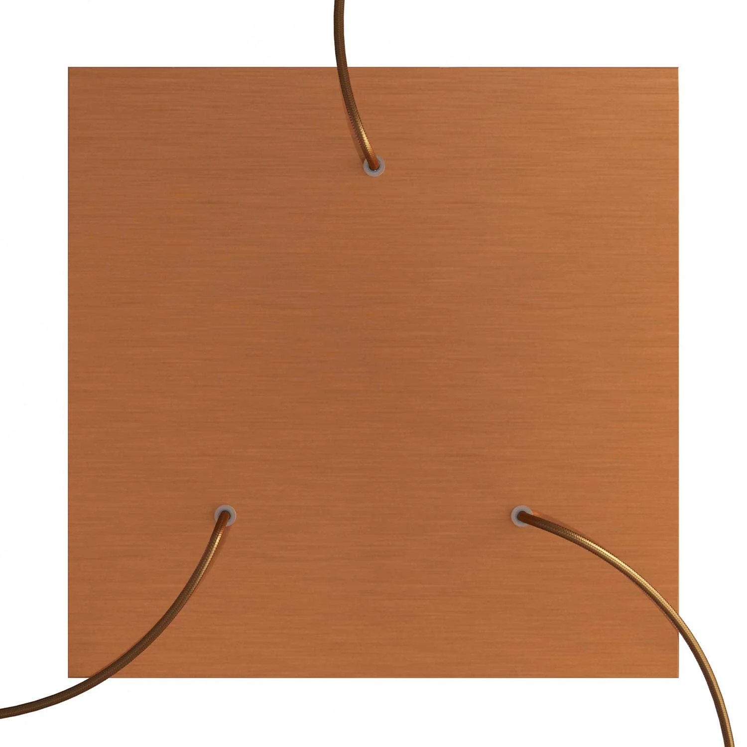 XXL Ceiling rose Rose-One square, 400 mm with 3 holes and 4 side holes - Satin copper Dibond - Image 2