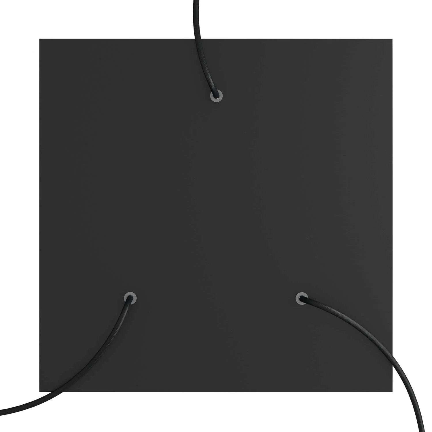 XXL Rose-One square ceiling rose, 400 mm with 3 holes and 4 side holes – Matt black - Image 2