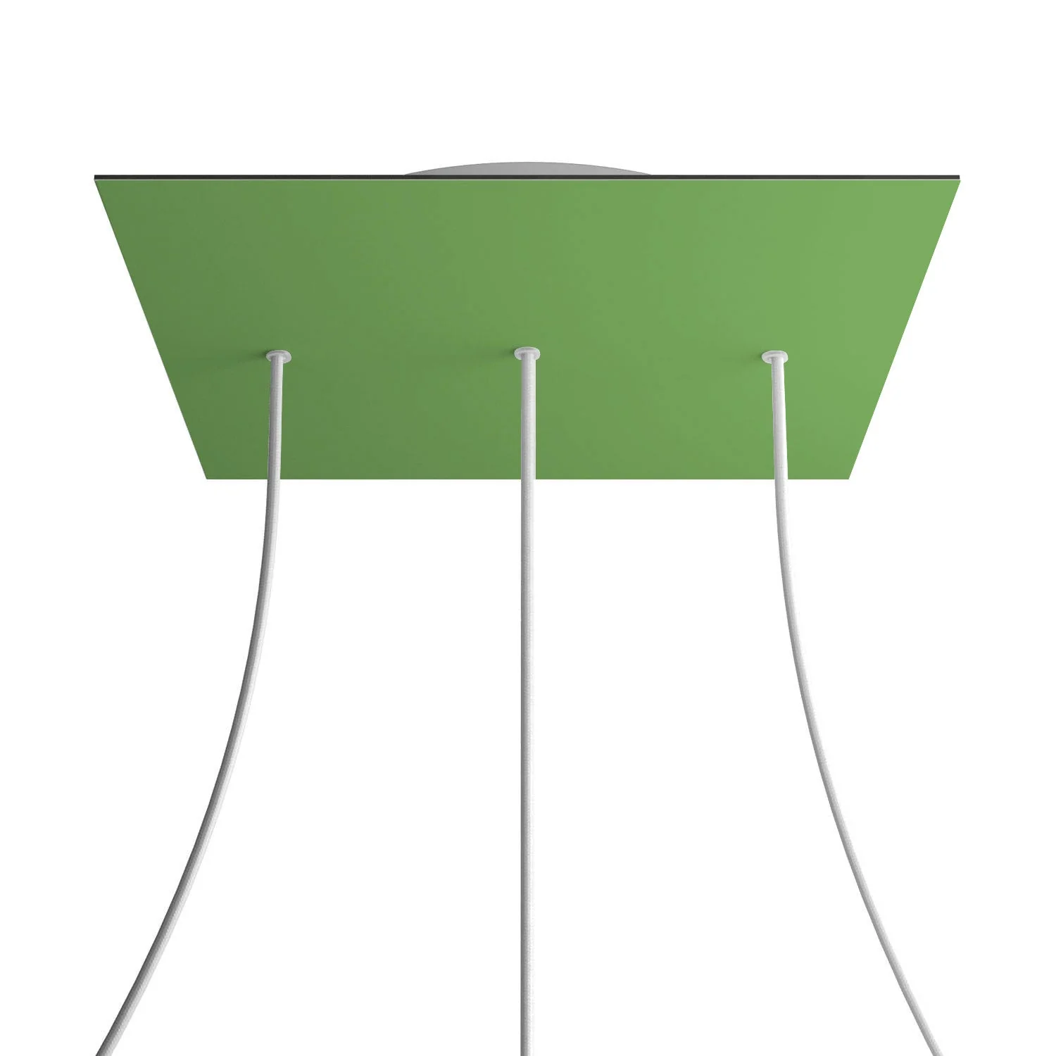 XXL Rose-One square ceiling rose, 400 mm with 3 inline holes and 4 side holes - Meadow green