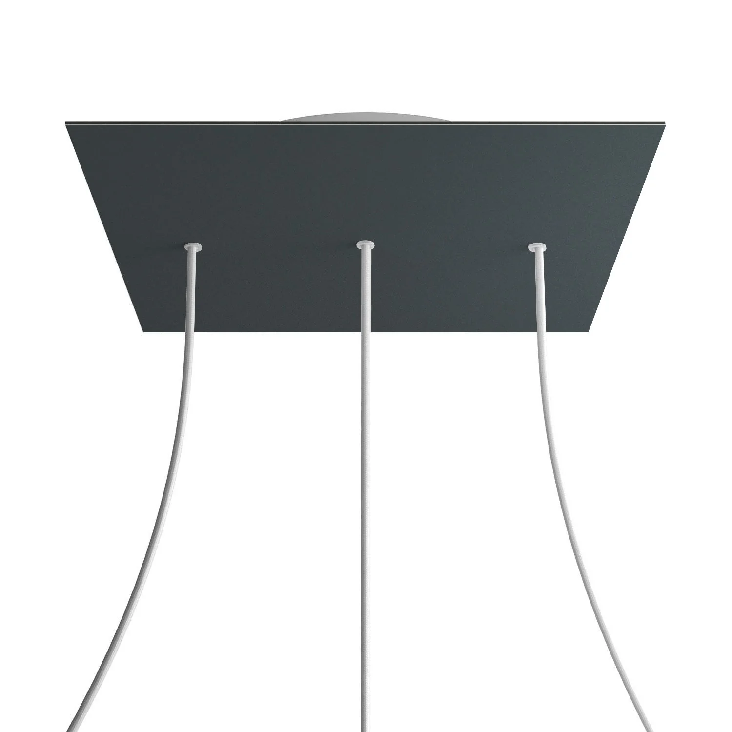 XXL Rose-One square ceiling rose, 400 mm with 3 inline holes and 4 side holes – Anthracite