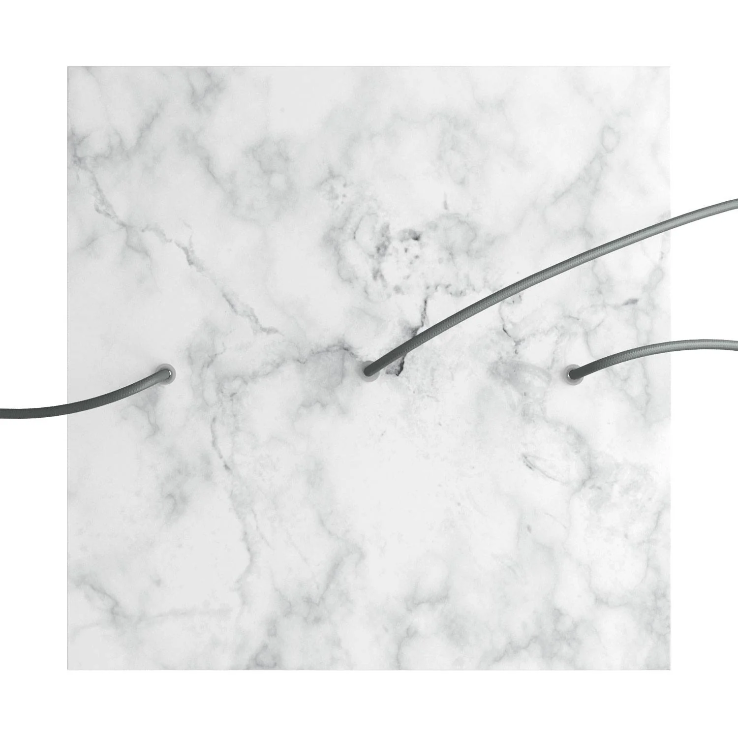 XXL Rose-One square ceiling rose, 400 mm with 3 inline holes and 4 side holes - Carrara marble - Image 2