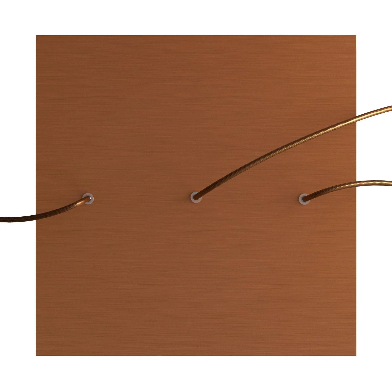 Ceiling rose XXL Rose-One square, 400 mm with 3 inline holes and 4 side holes - Satin copper Dibond - Image 2