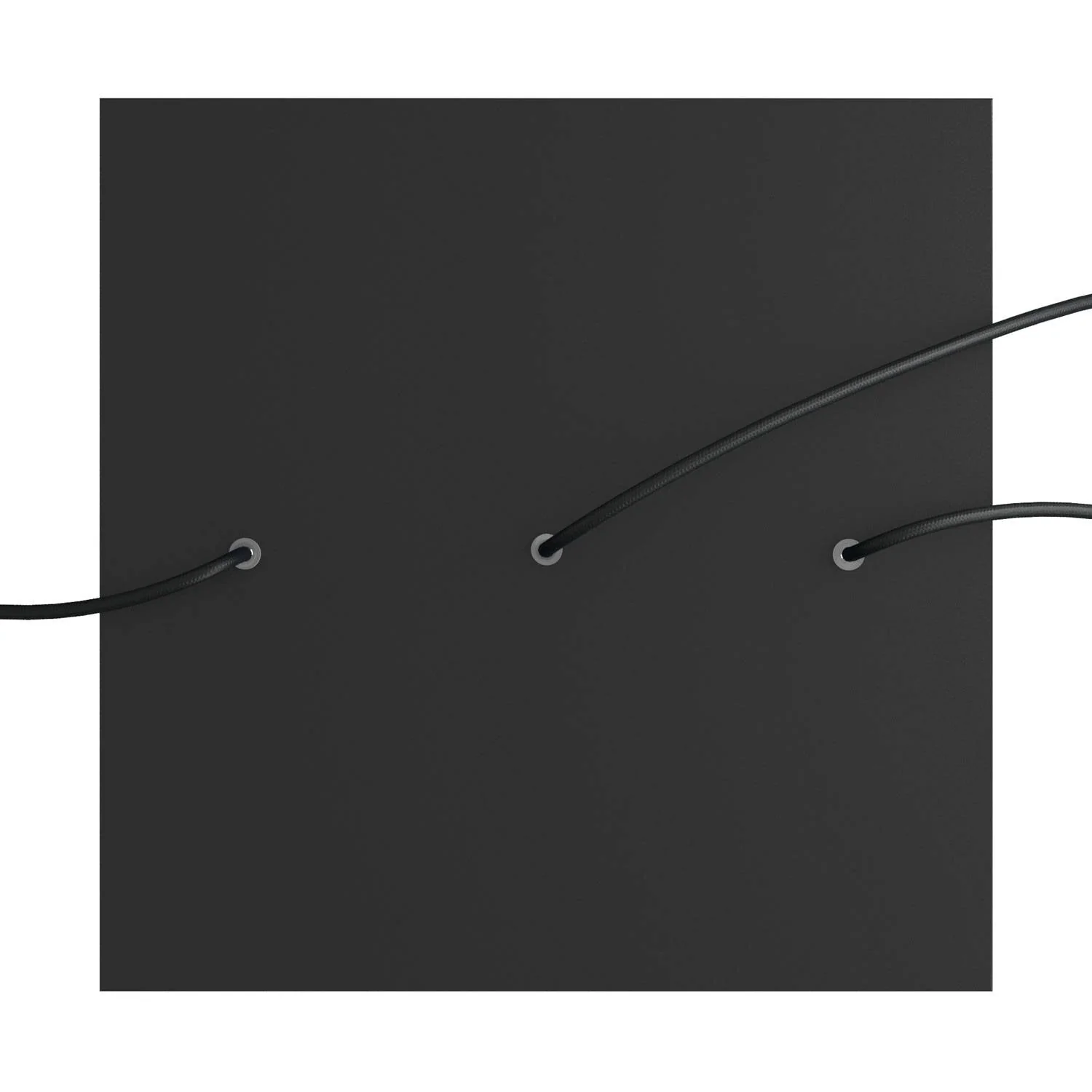 XXL Rose-One square ceiling rose, 400 mm with 3 inline holes and 4 side holes - Matt black - Image 2