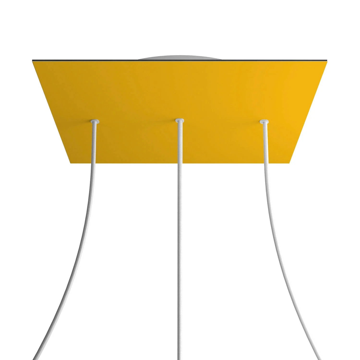 XXL Rose-One square ceiling rose, 400 mm with 3 inline holes and 4 side holes - Mustard