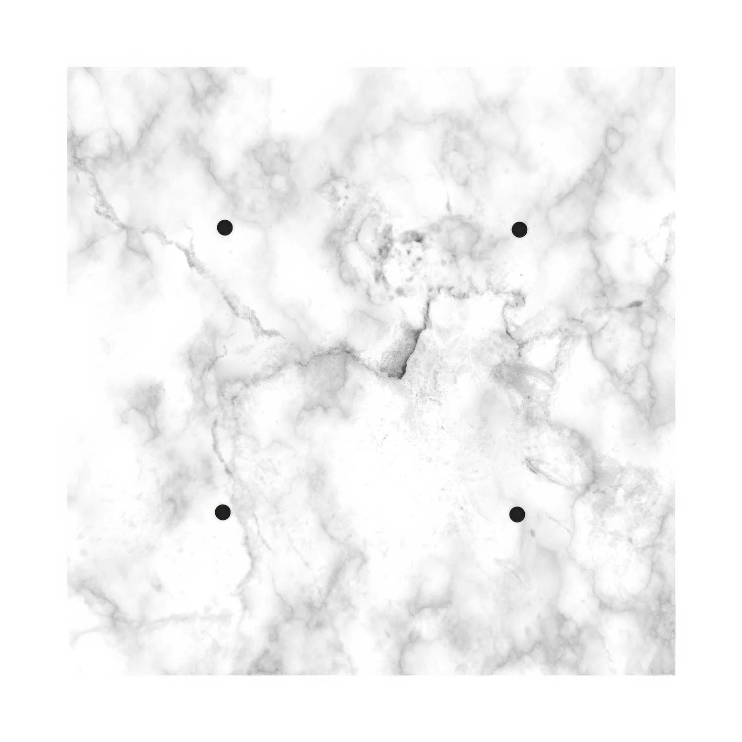 Ceiling rose XXL Rose-One square, 400 mm with 4 holes and 4 side holes - Carrara marble - Image 3