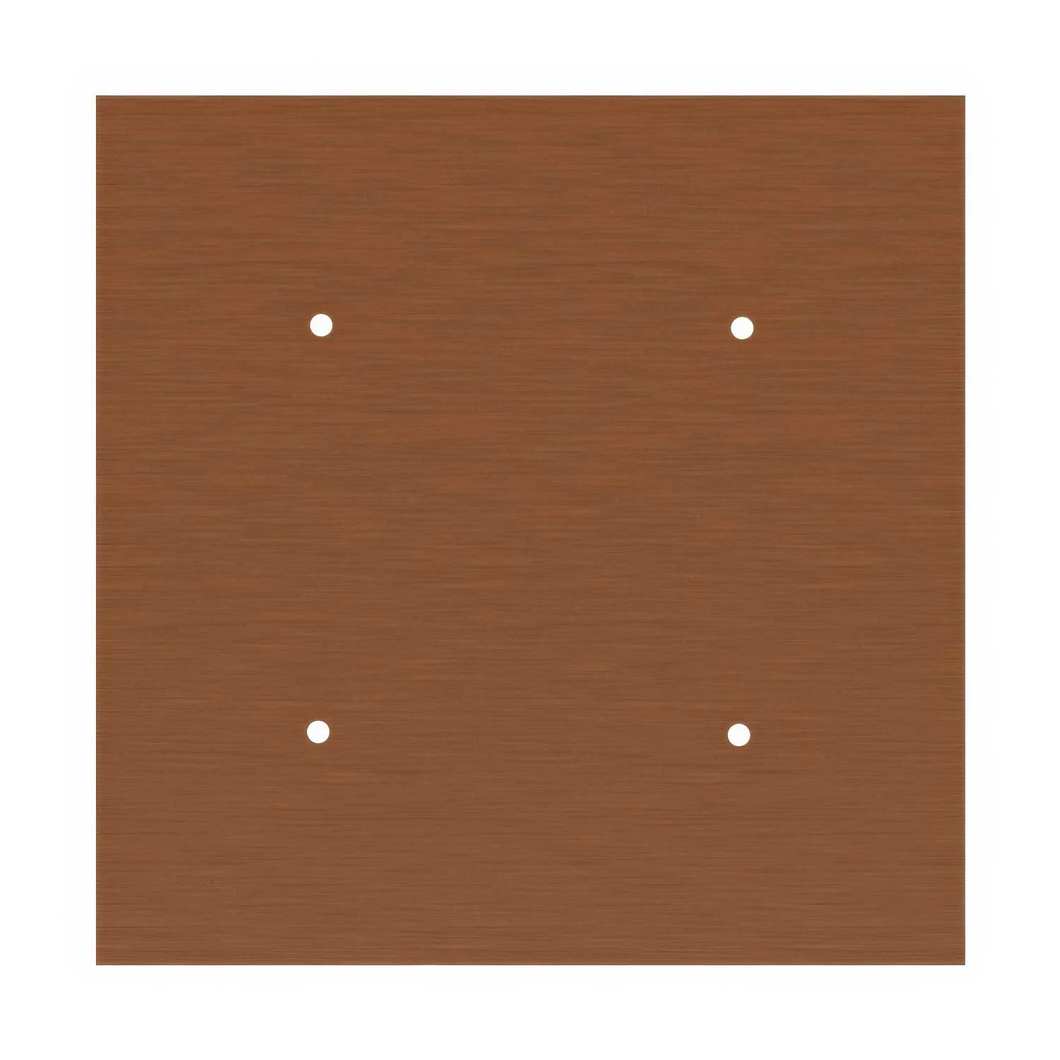 XXL Rose-One square ceiling rose, 400 mm with 4 holes and 4 side holes - Satin copper Dibond - Image 3