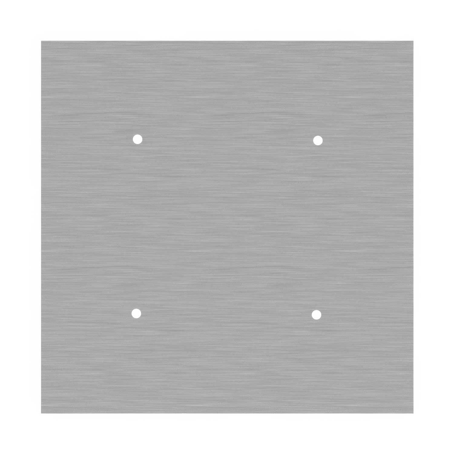 Rose-One XXL square ceiling rose, 400 mm with 4 holes and 4 side holes - Satin steel Dibond - Image 3