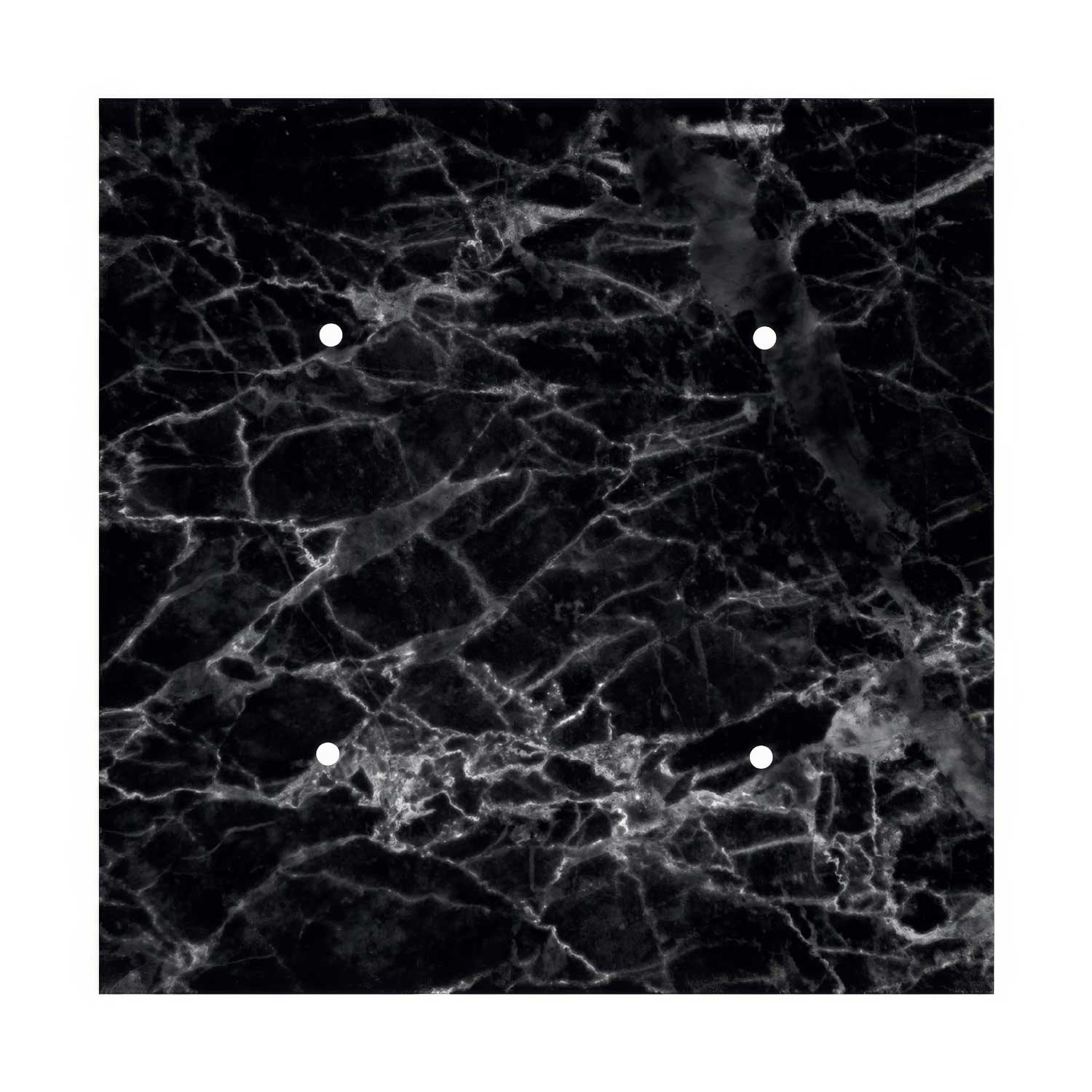 XXL Rose-One square ceiling rose, 400 mm with 4 holes and 4 side holes - Marquina Marble - Image 3