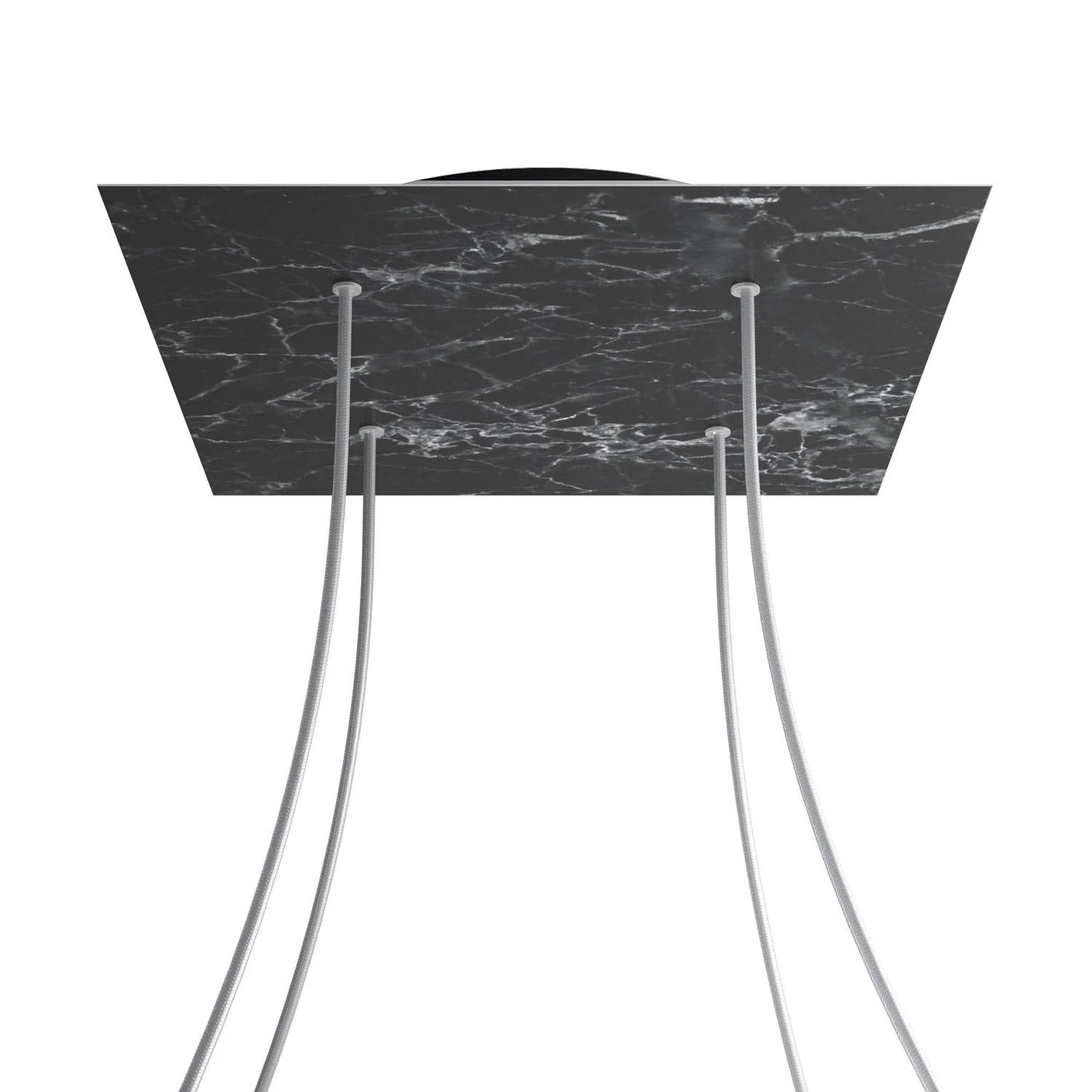 XXL Rose-One square ceiling rose, 400 mm with 4 holes and 4 side holes - Marquina Marble - Image 8