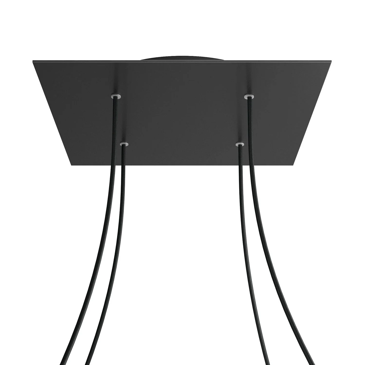 XXL ceiling rose Rose-One square, 400 mm with 4 holes and 4 side holes - Matt black - Image 8