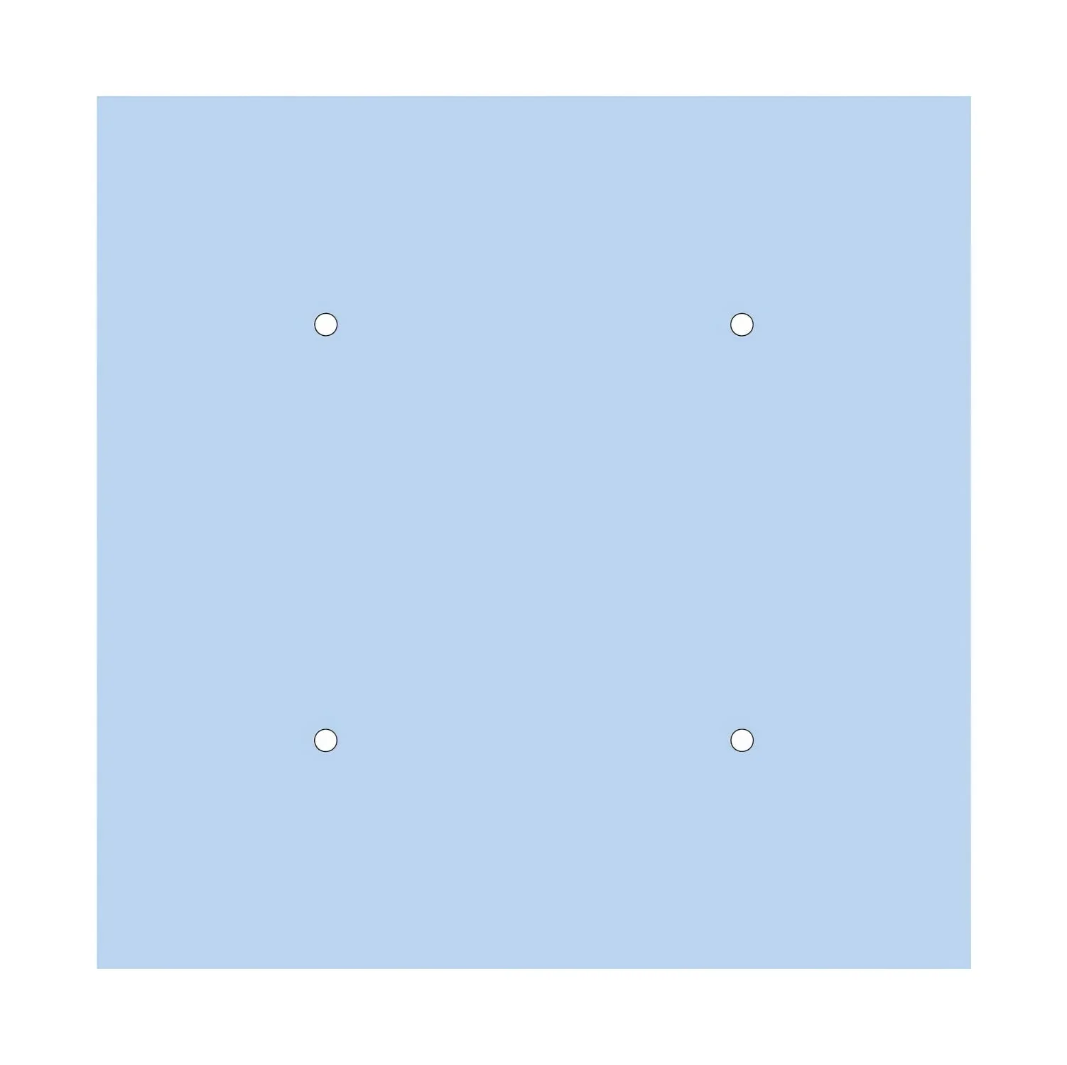 XXL Rose-One square ceiling rose, 400 mm with 4 holes and 4 side holes - Powder blue - Image 3