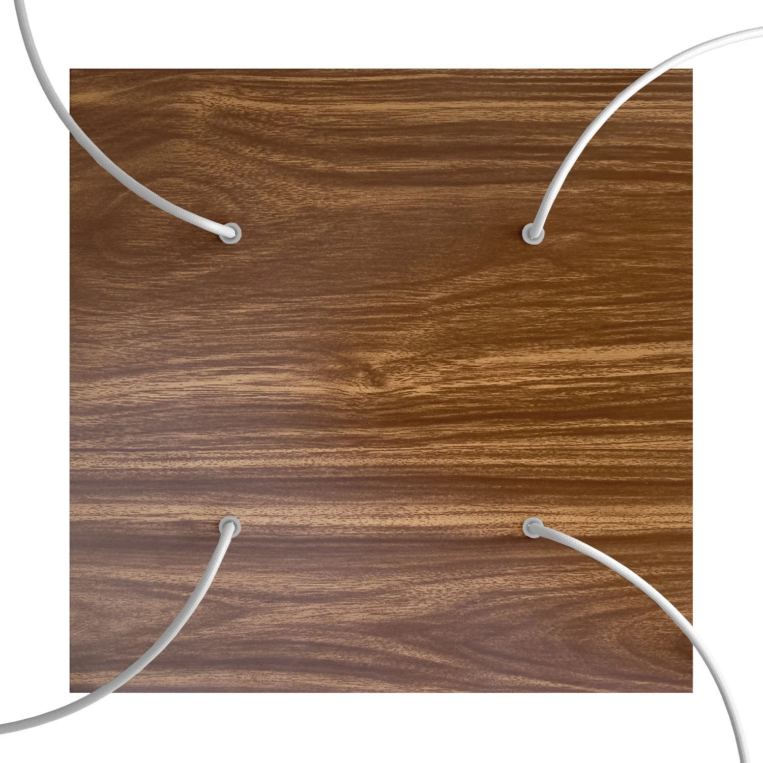 XXL Rose-One square ceiling rose, 400 mm with 4 holes and 4 side holes - Wood - Image 2