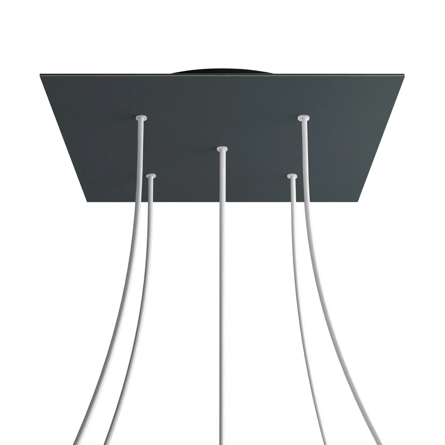 XXL Rose-One square ceiling rose, 400 mm with 5 holes and 4 side holes - Anthracite - Image 8