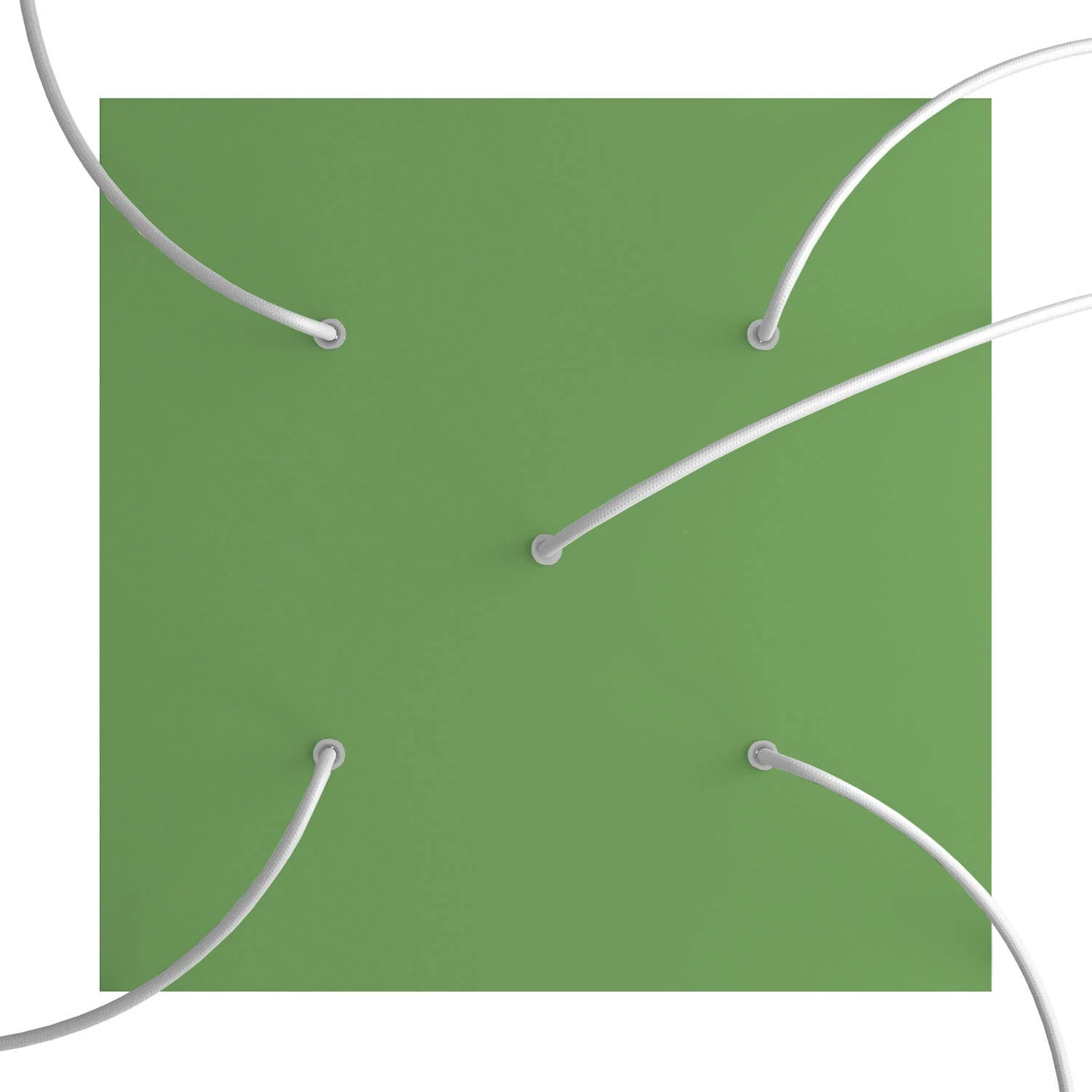XXL Rose-One square ceiling rose, 400 mm with 5 holes and 4 side holes - Meadow green - Image 2