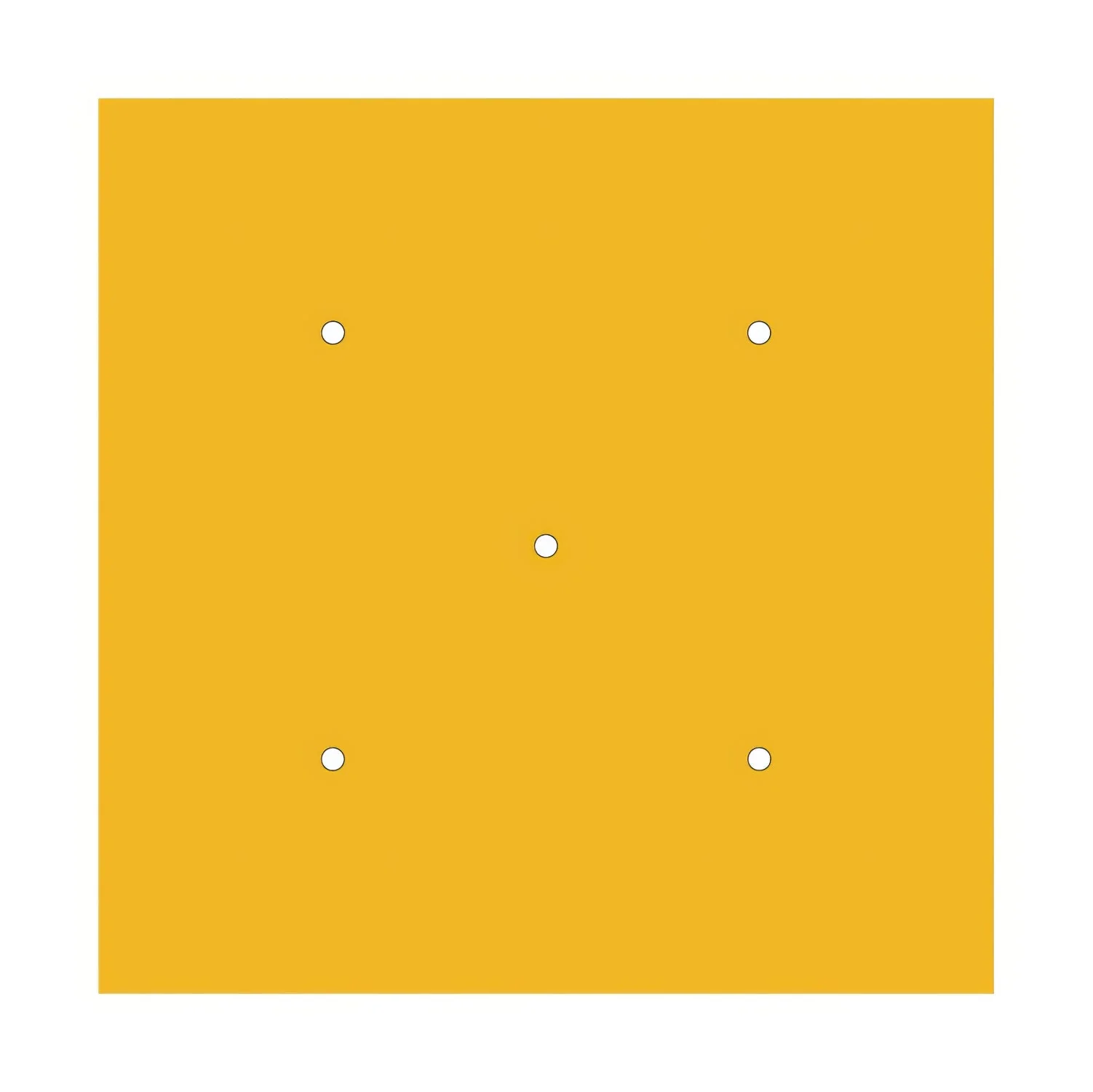 XXL Rose-One square ceiling rose, 400 mm with 5 holes and 4 side holes - Mustard - Image 3