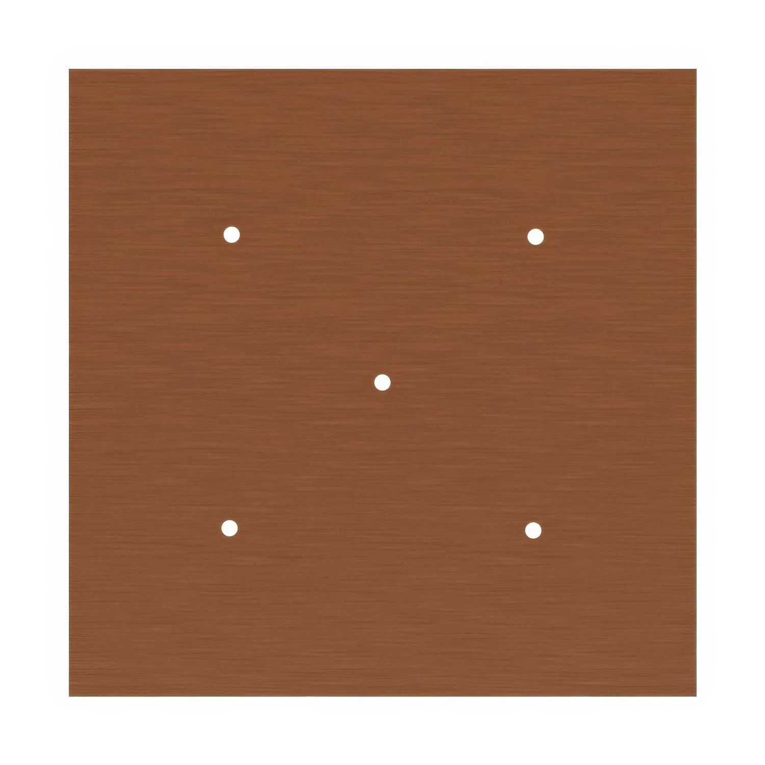 XXL Rose-One square ceiling rose, 400 mm with 5 holes and 4 side holes - Satin copper Dibond - Image 3