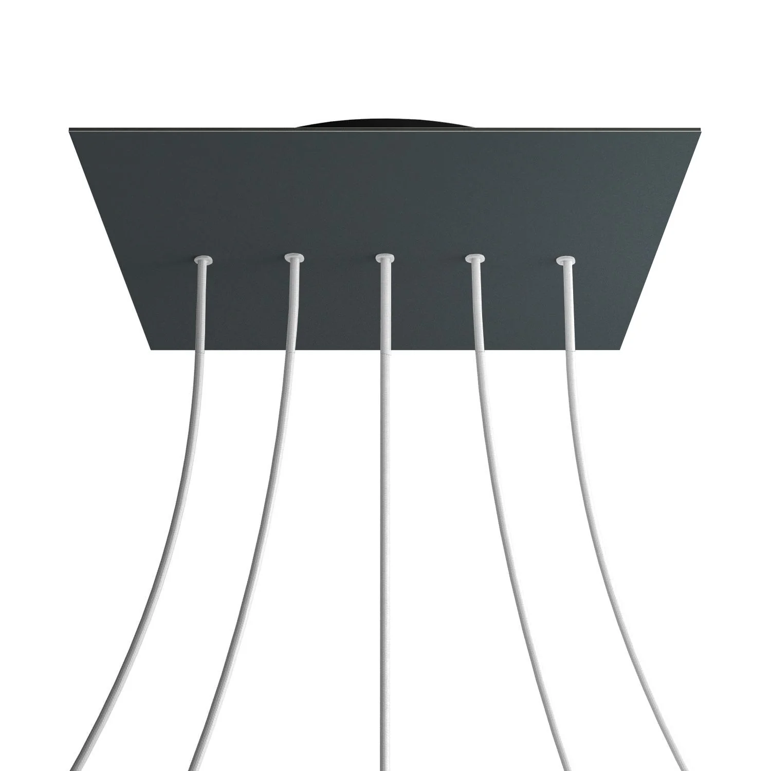 XXL Rose-One square ceiling rose, 400 mm with 5 inline holes and 4 side holes - Anthracite - Image 8