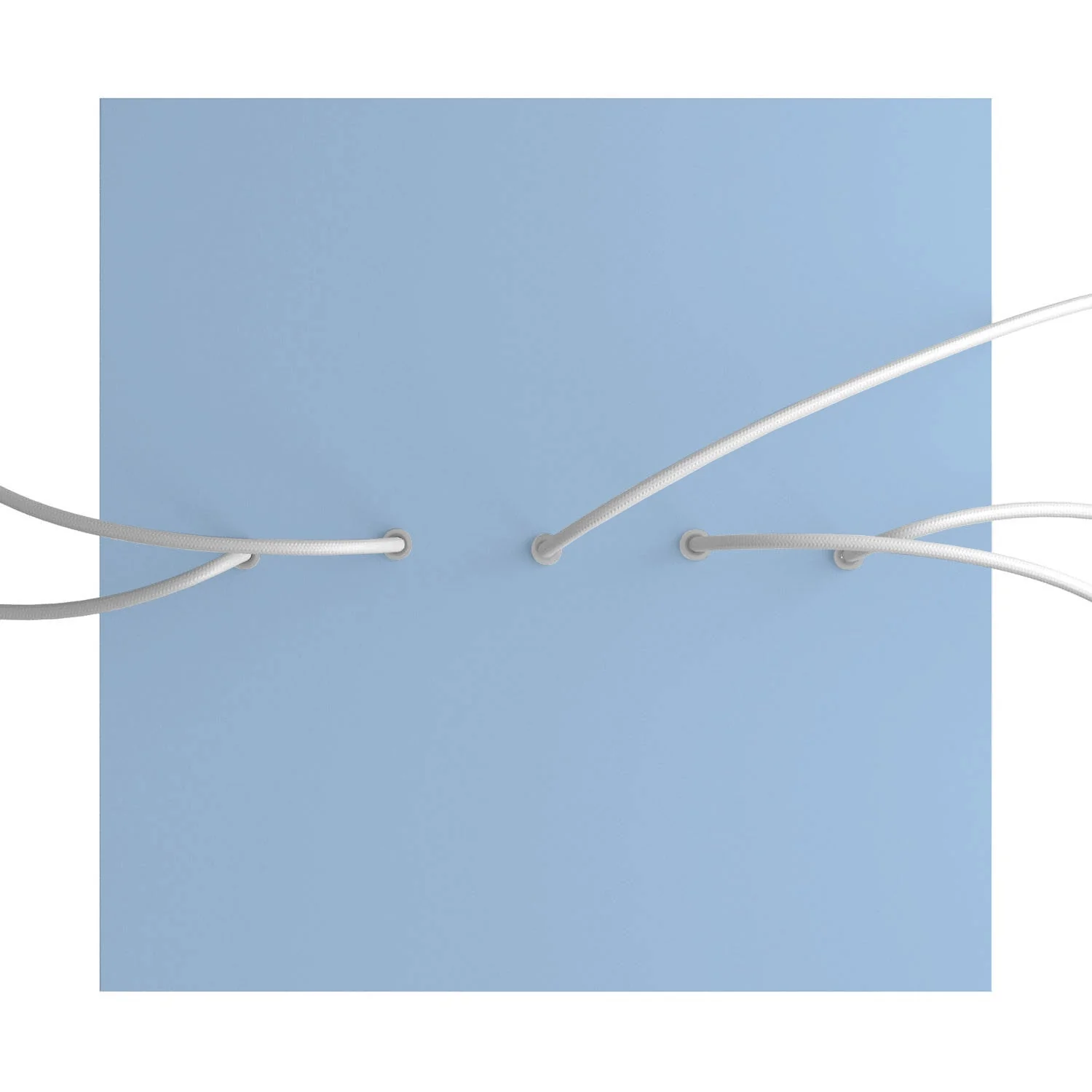 XXL Rose-One square ceiling rose, 400 mm with 5 inline holes and 4 side holes - Powder blue - Image 2