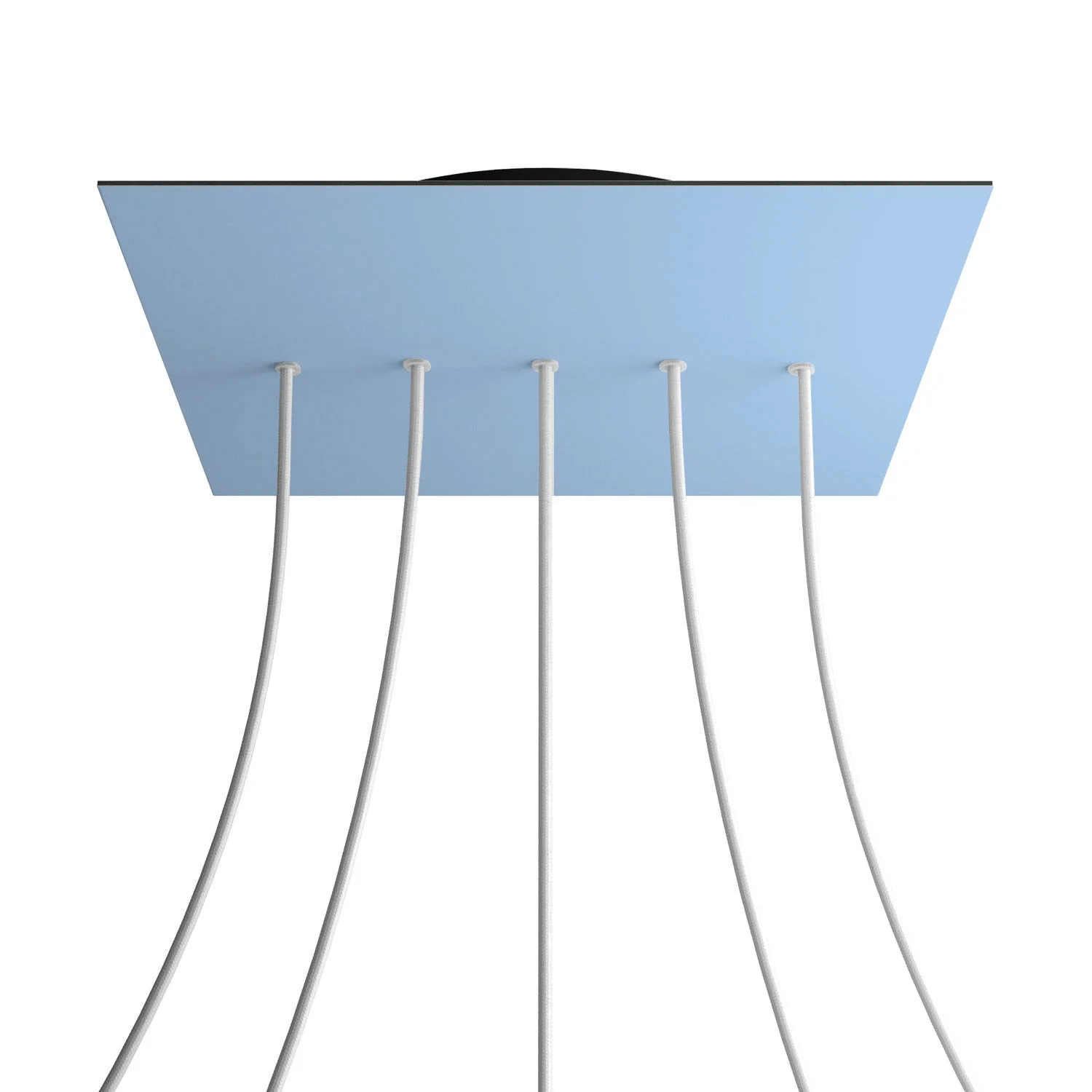 XXL Rose-One square ceiling rose, 400 mm with 5 inline holes and 4 side holes - Powder blue - Image 8