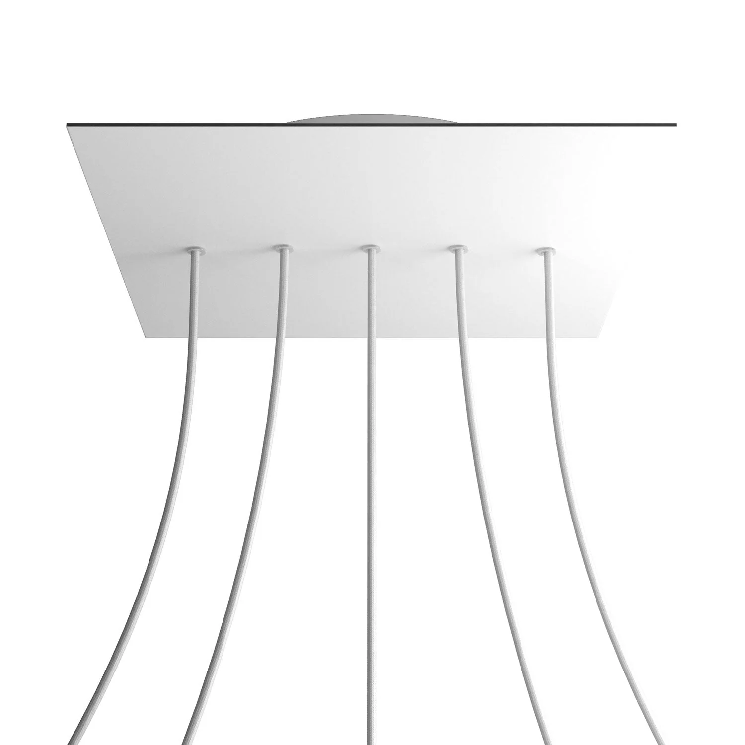 XXL Rose-One square ceiling rose, 400 mm with 5 inline holes and 4 side holes - Matt white