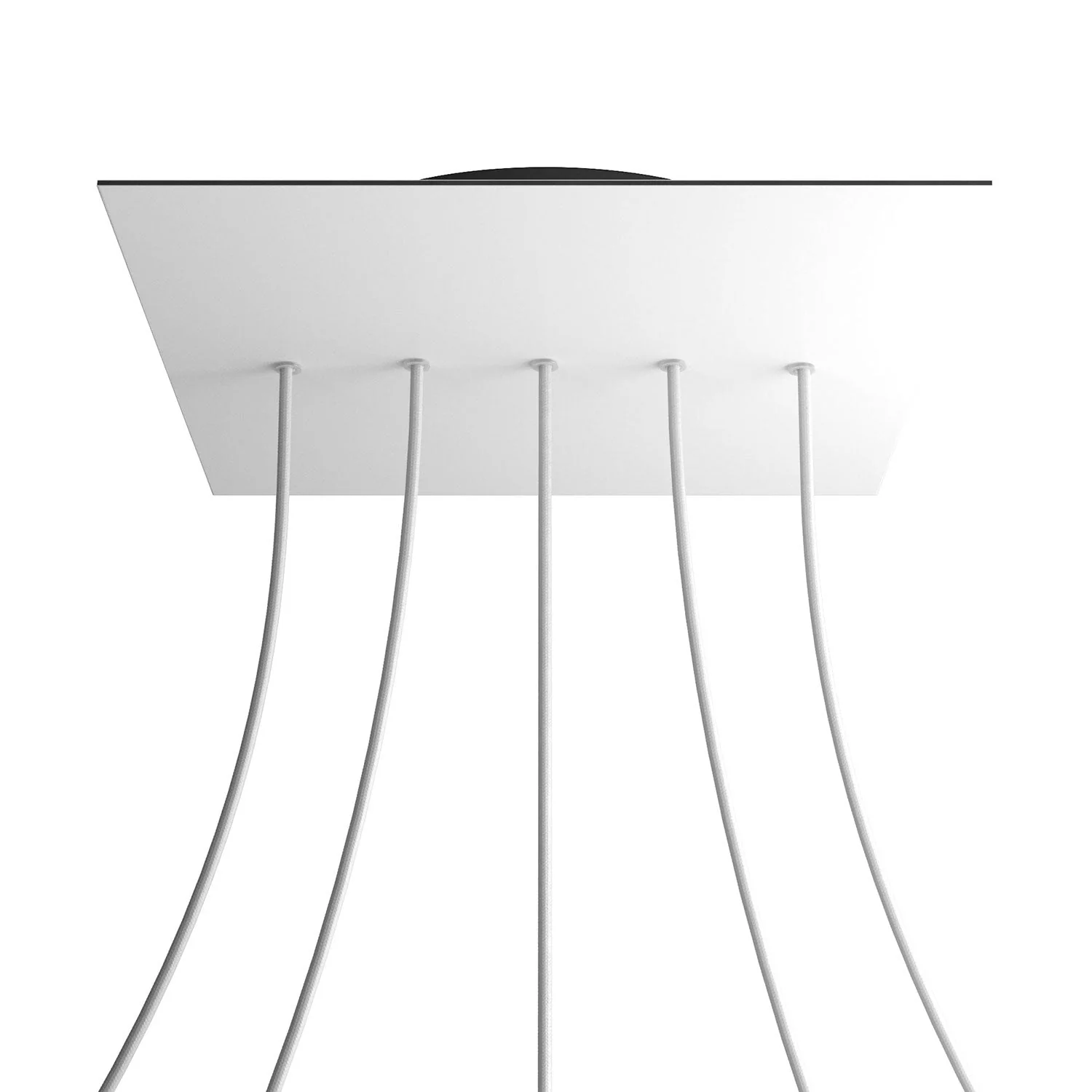 XXL Rose-One square ceiling rose, 400 mm with 5 inline holes and 4 side holes - Matt white - Image 8