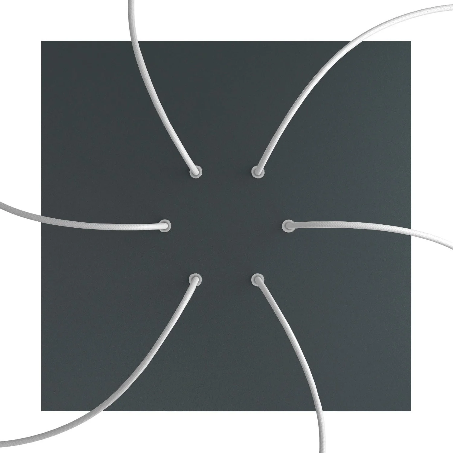 XXL Ceiling rose Rose-One square, 400 mm with 6 holes and 4 side holes - Anthracite - Image 2