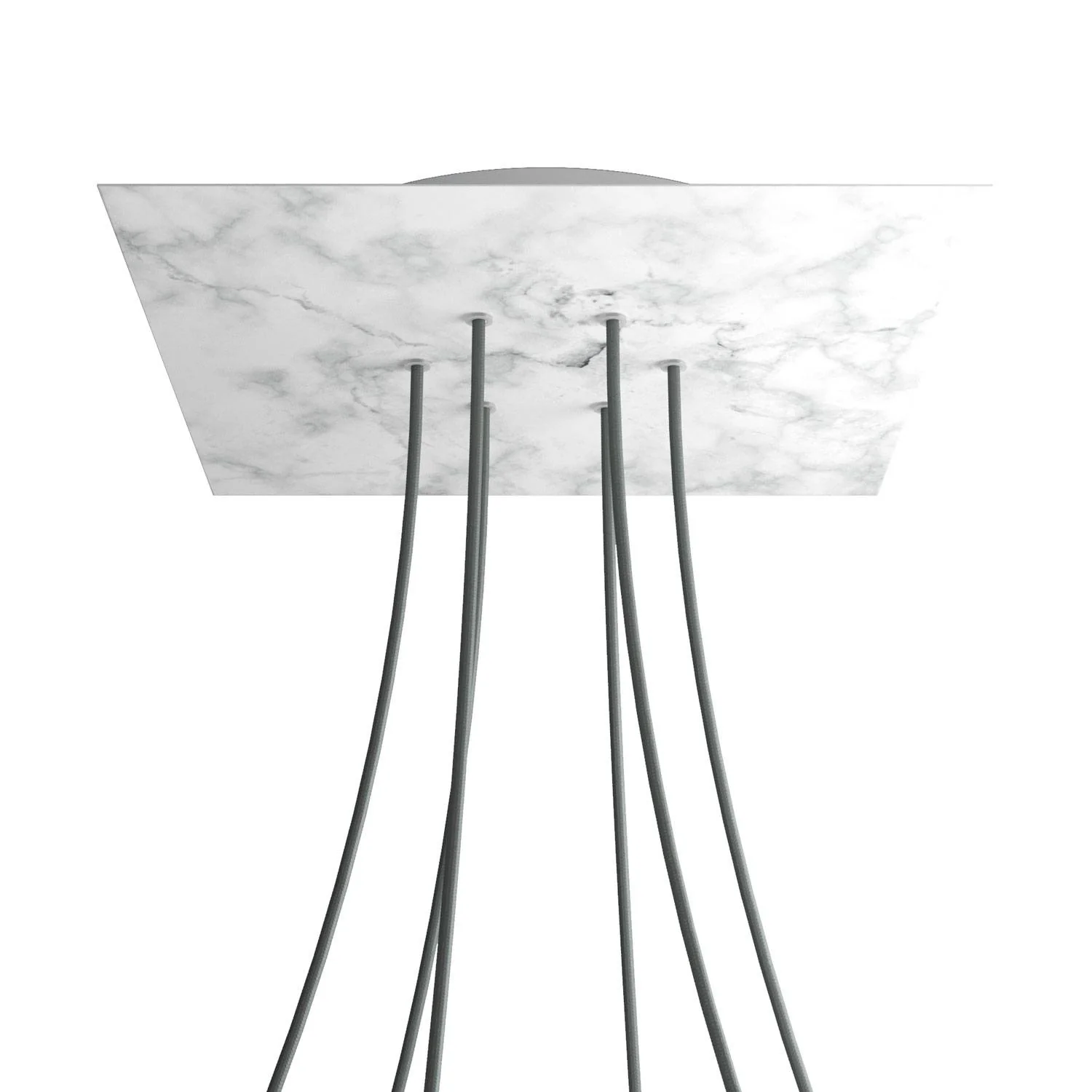 Ceiling rose XXL Rose-One square, 400 mm with 6 holes and 4 side holes - Carrara Marble