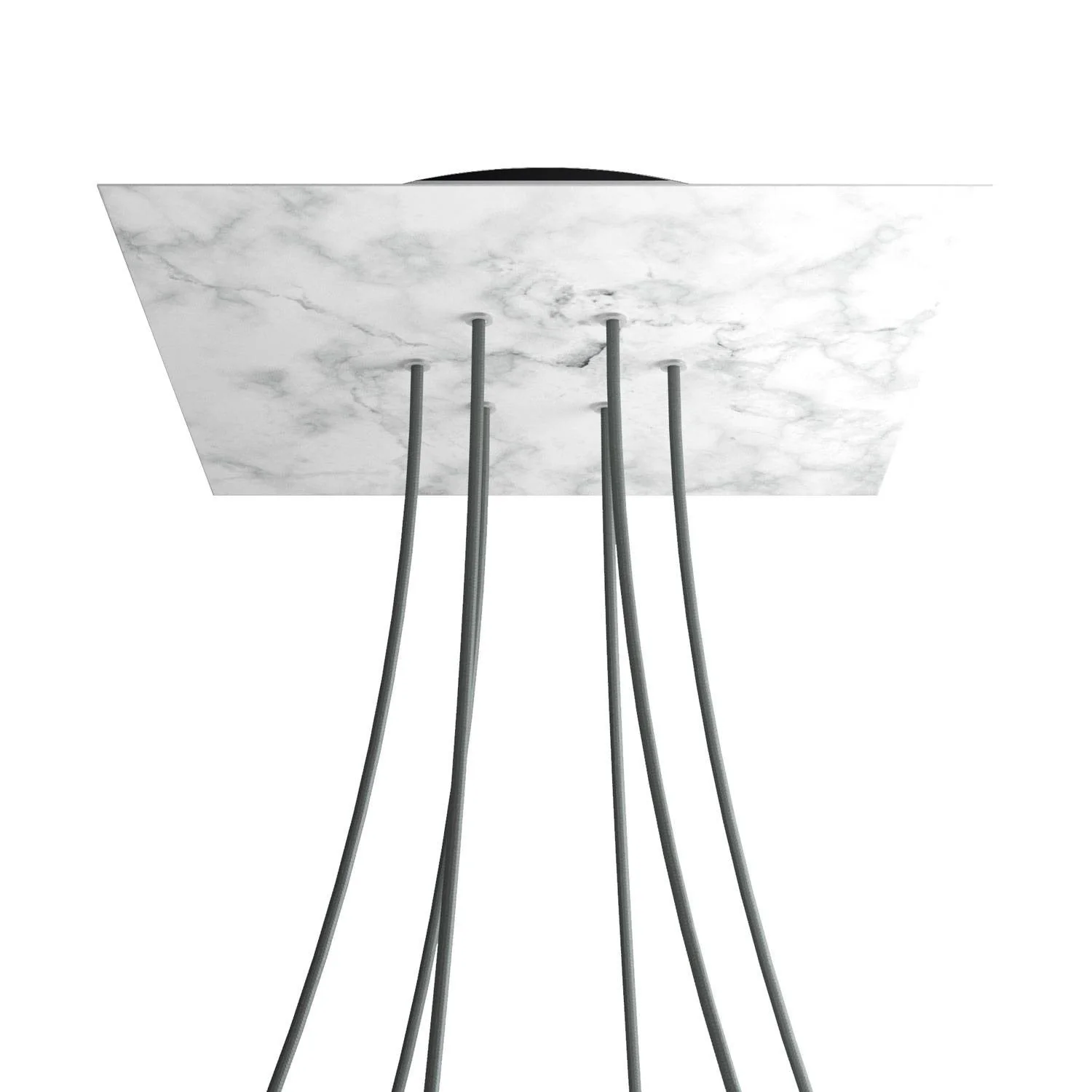 Ceiling rose XXL Rose-One square, 400 mm with 6 holes and 4 side holes - Carrara Marble - Image 8