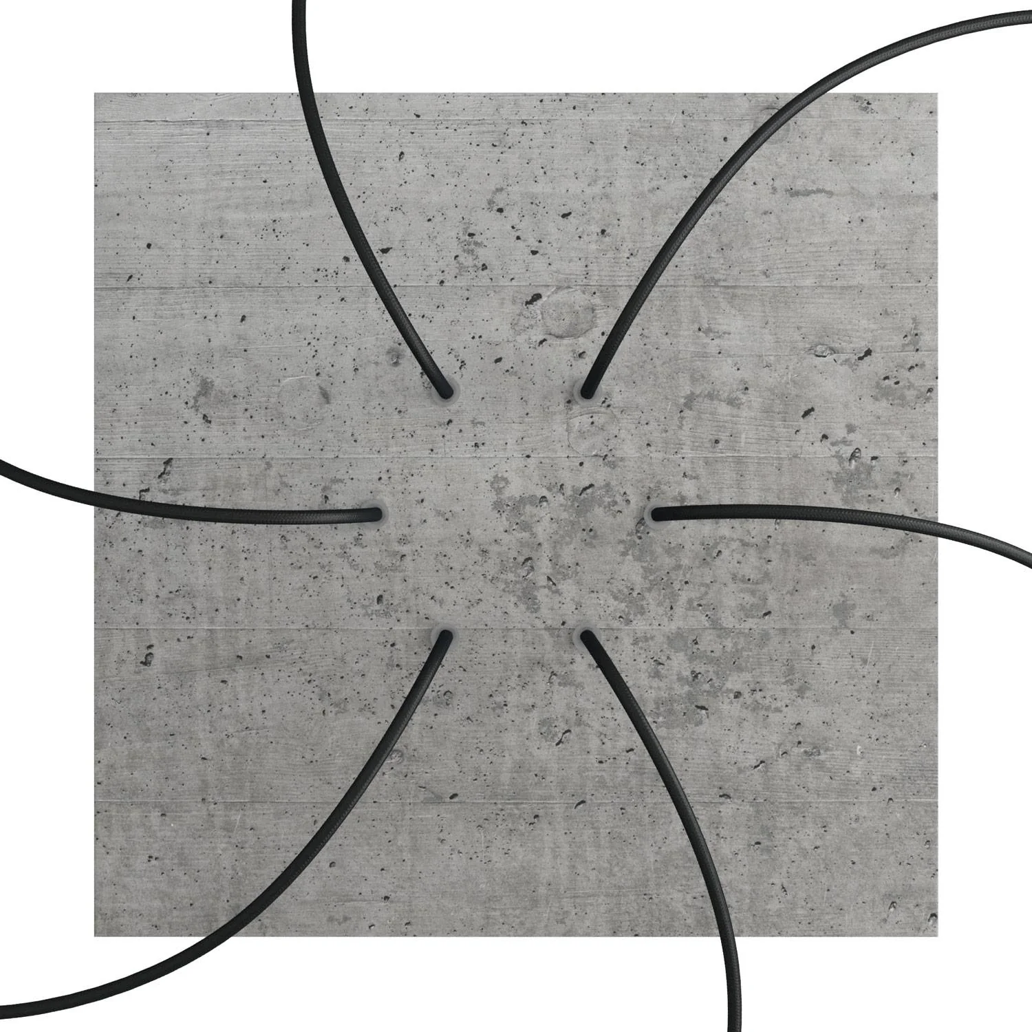 XXL Rose-One square ceiling rose, 400 mm with 6 holes and 4 side holes - Cement - Image 2