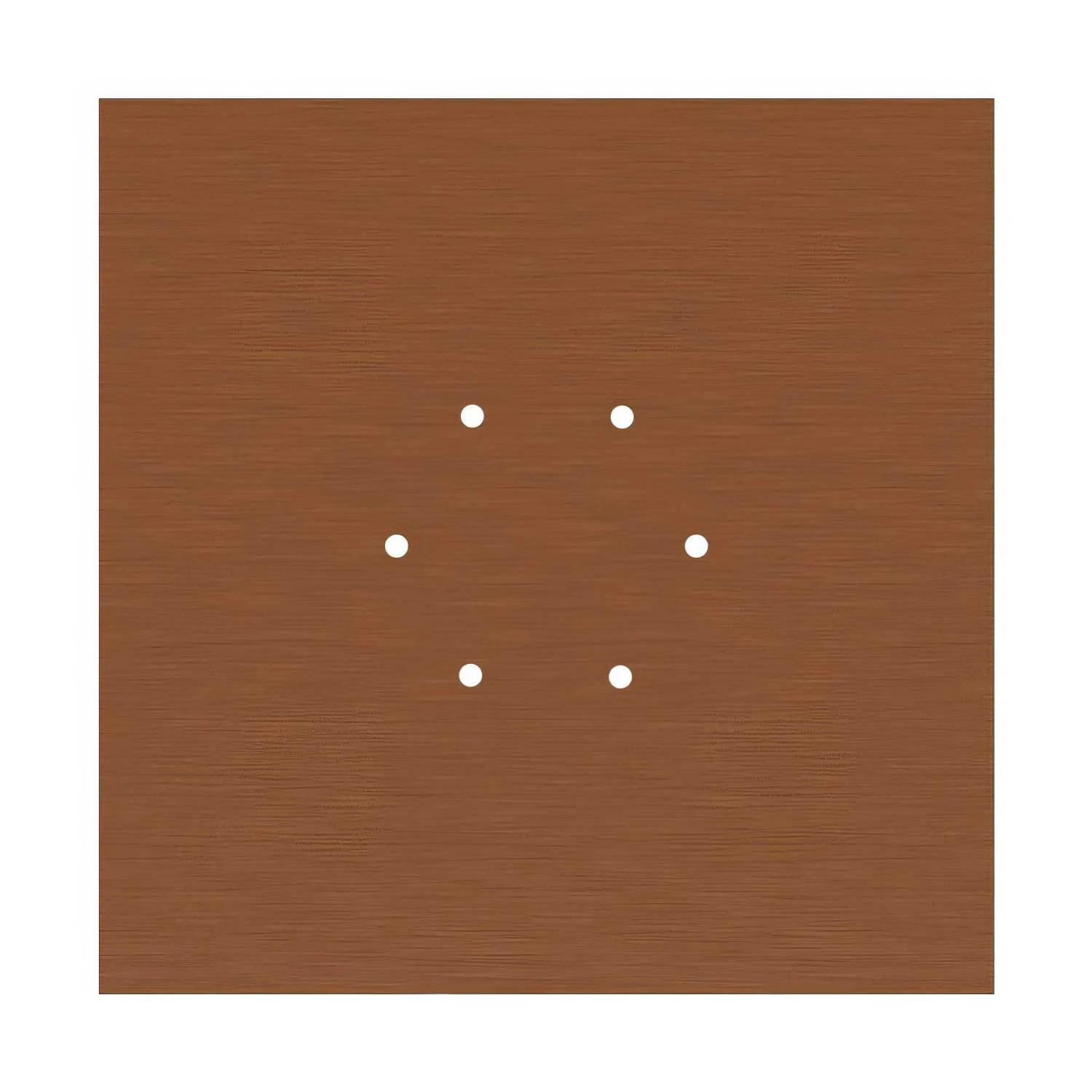 XXL Rose-One square ceiling rose, 400 mm with 6 holes and 4 side holes - Satin copper Dibond - Image 3