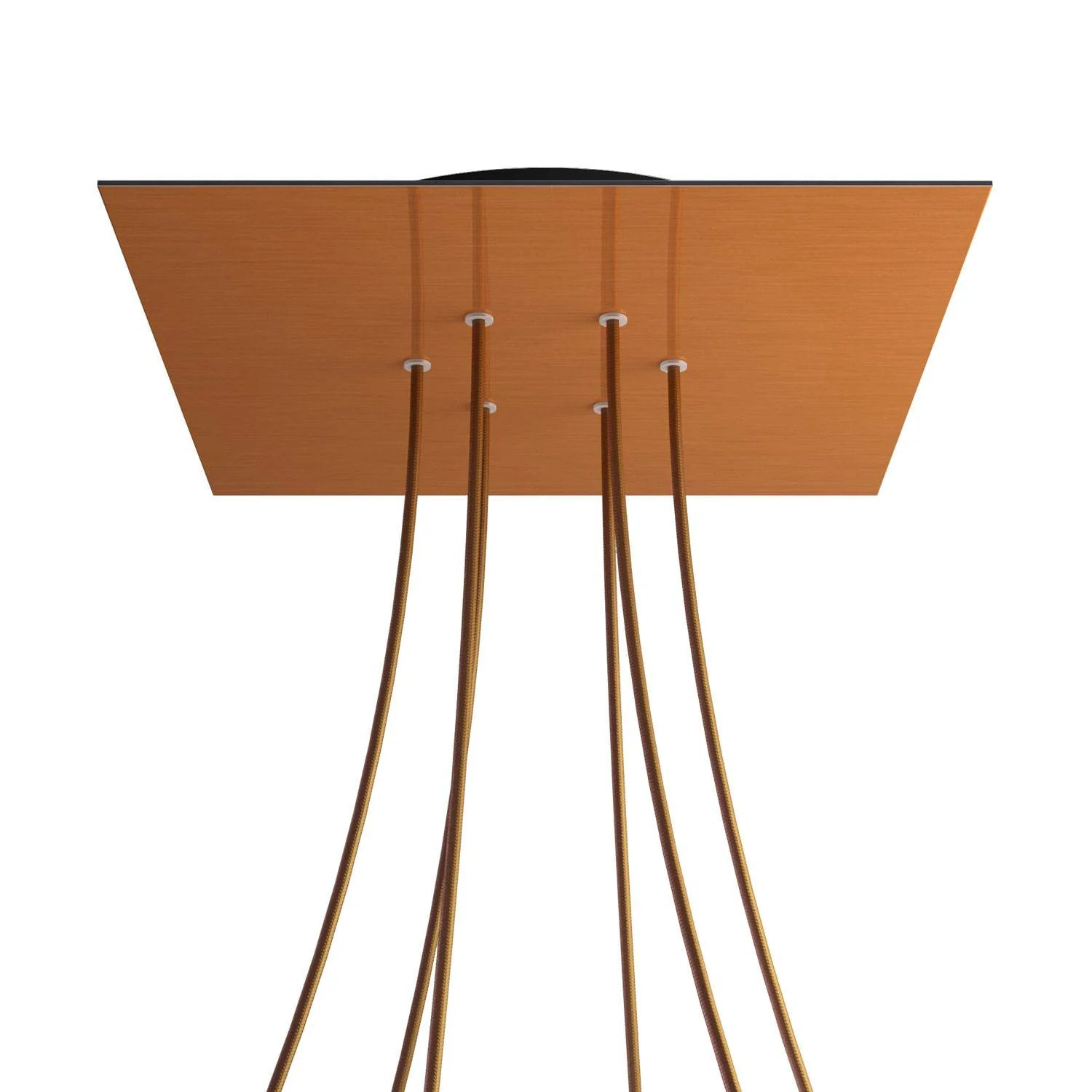XXL Rose-One square ceiling rose, 400 mm with 6 holes and 4 side holes - Satin copper Dibond - Image 8