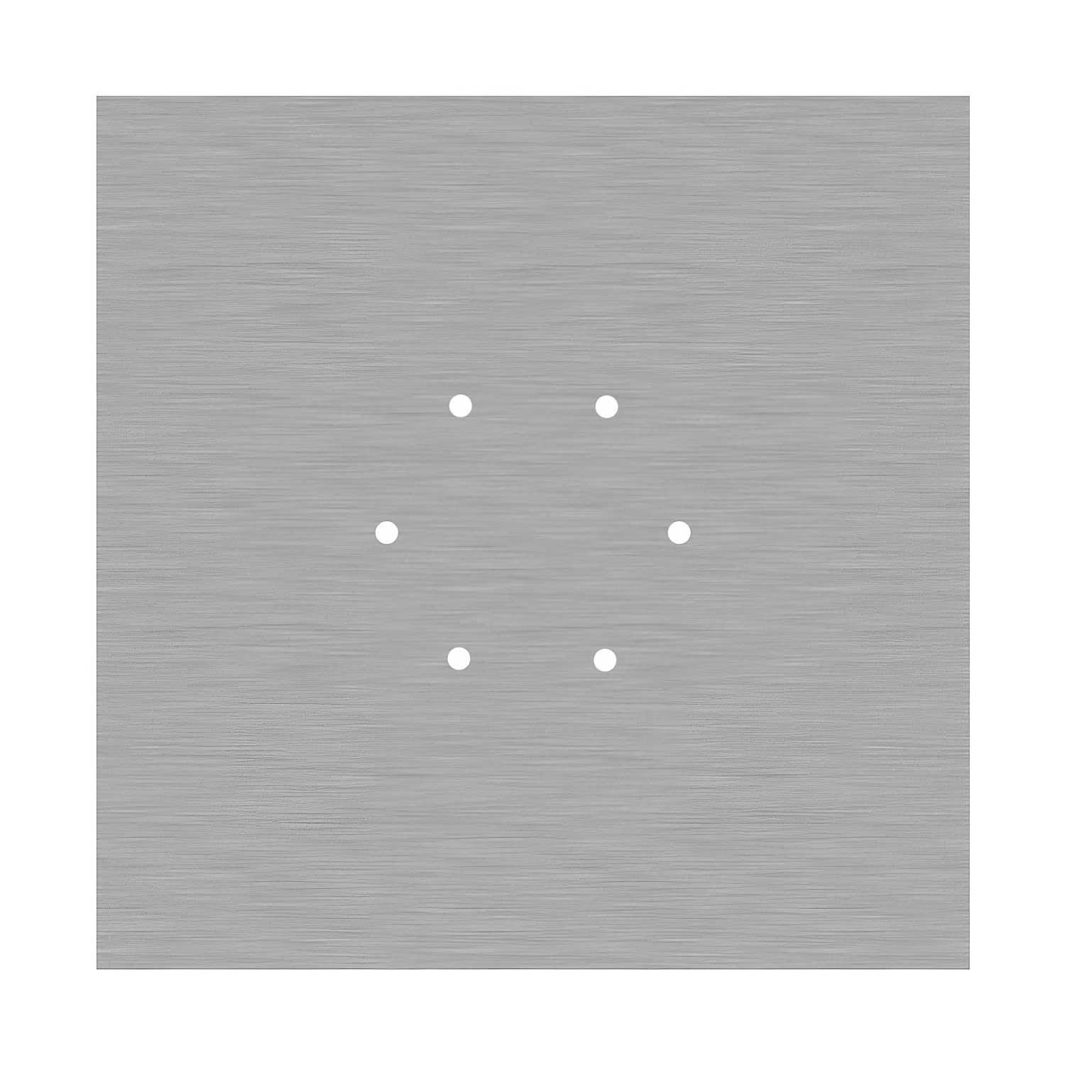Ceiling rose XXL Rose-One square, 400 mm with 6 holes and 4 side holes - Satin Steel Dibond - Image 3