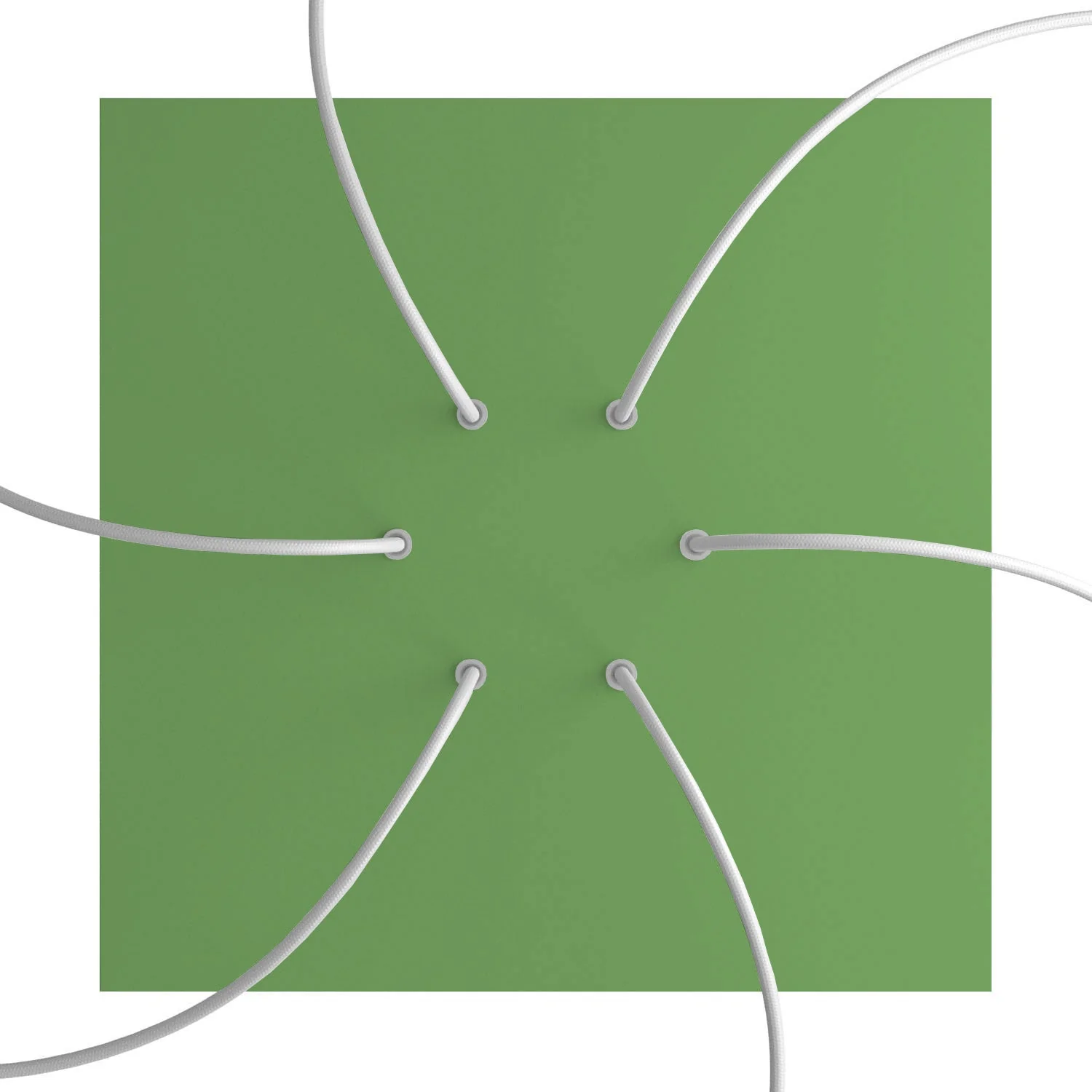 XXL Rose-One square ceiling rose, 400 mm with 6 holes and 4 side holes - Meadow Green - Image 2