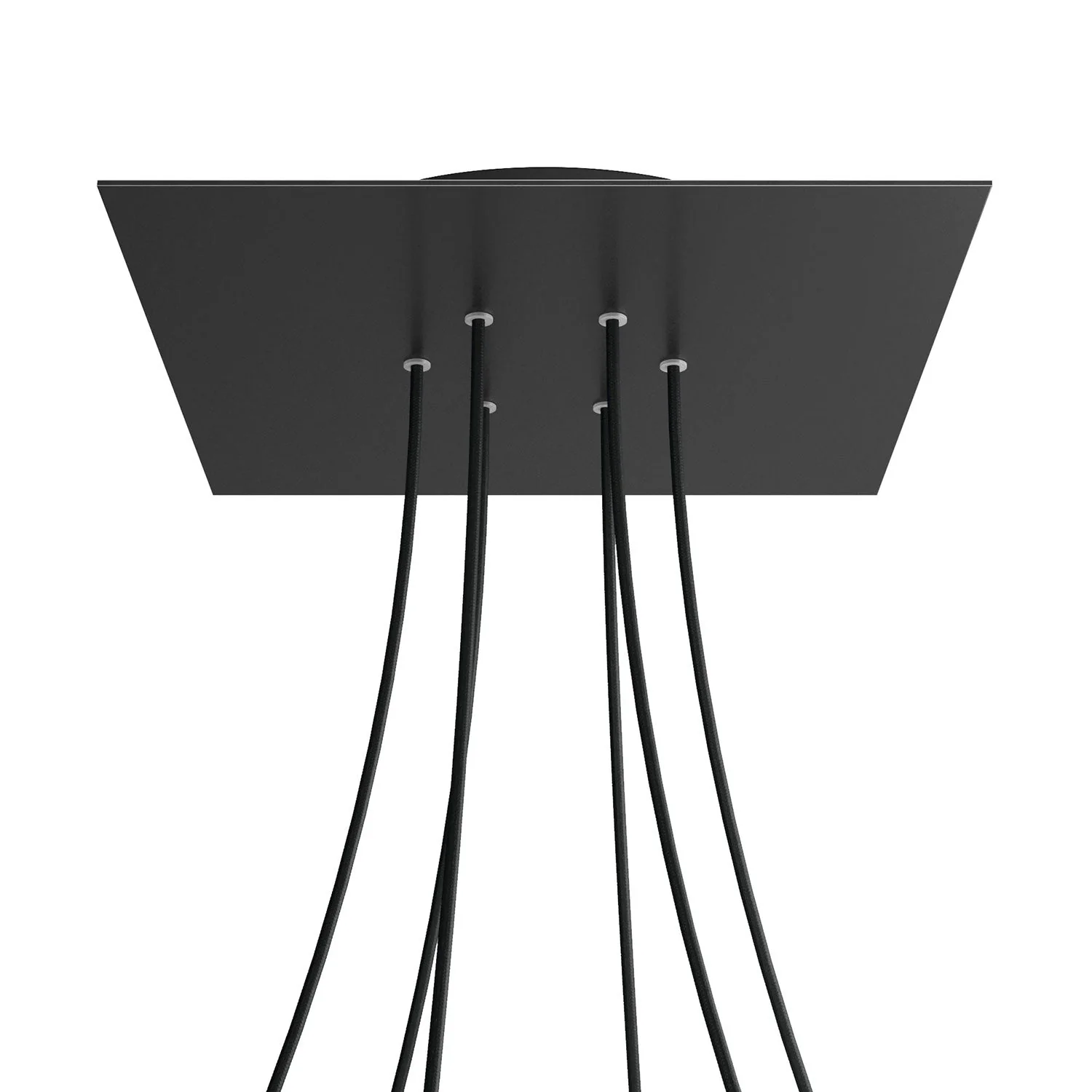 XXL Ceiling rose Rose-One square, 400 mm with 6 holes and 4 side holes - Matt black - Image 8