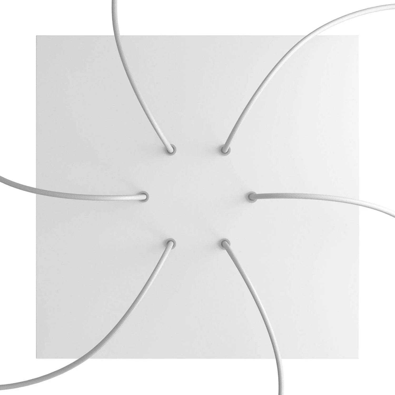 XXL Rose-One square ceiling rose, 400 mm with 6 holes and 4 side holes - Matt white - Image 2