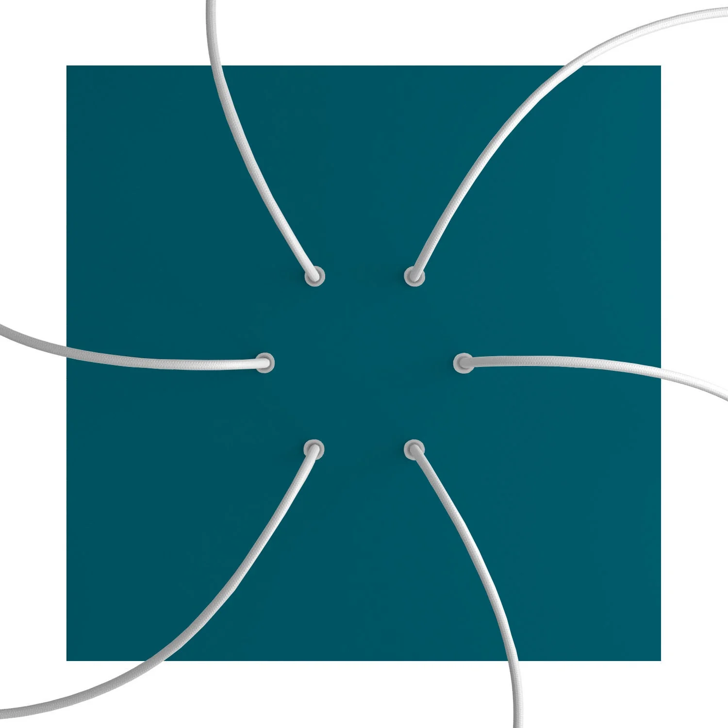 XXL Ceiling rose Rose-One square, 400 mm with 6 holes and 4 side holes – Petrol - Image 2