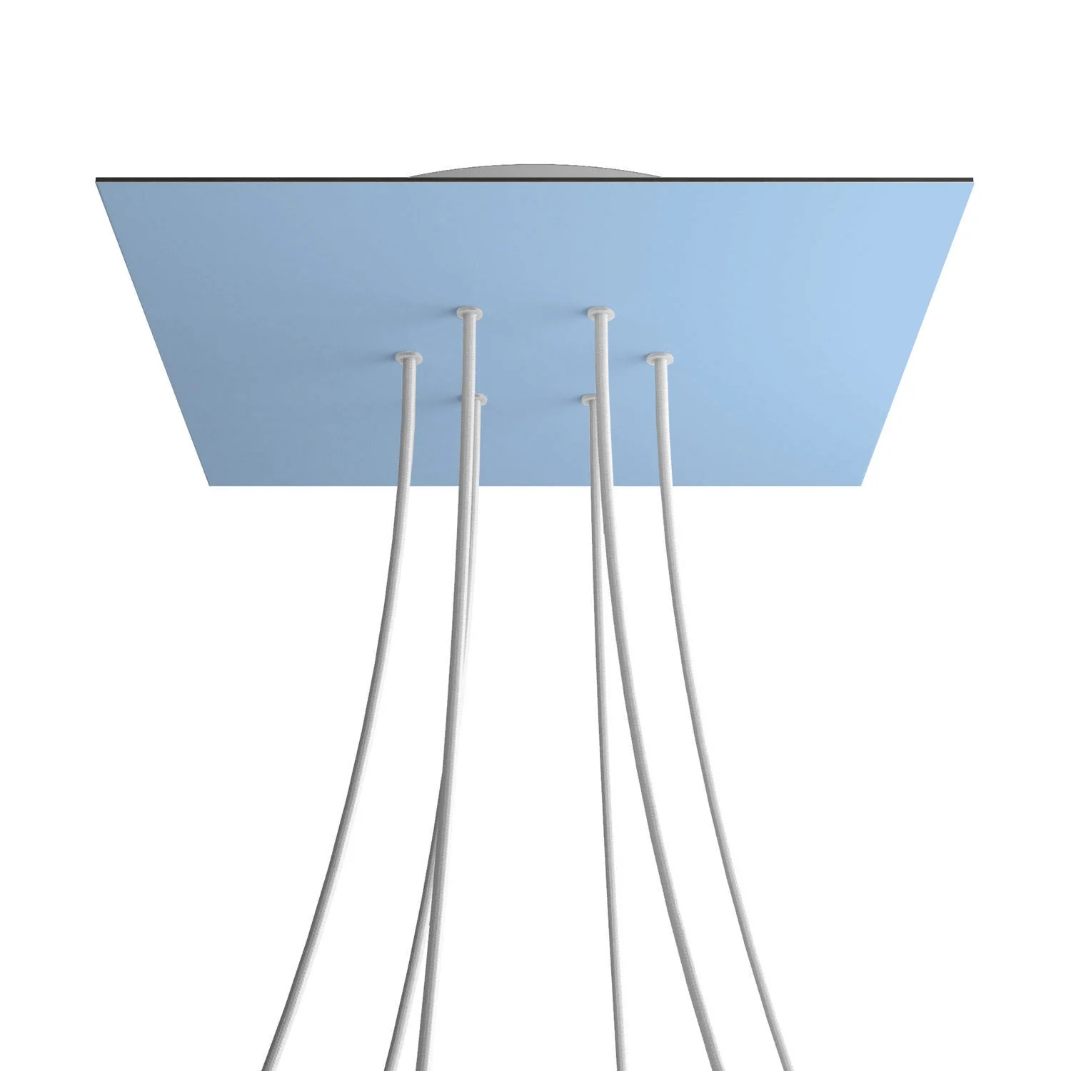 XXL Rose-One square ceiling rose, 400 mm with 6 holes and 4 side holes - Powder blue