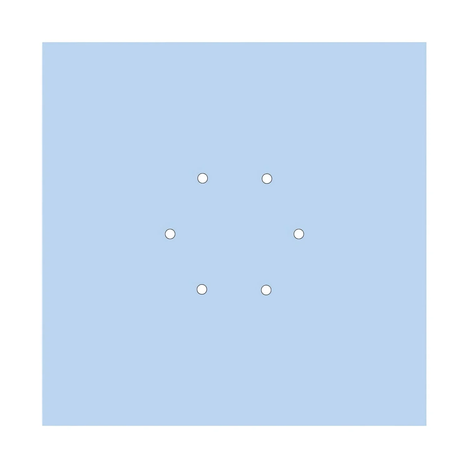 XXL Rose-One square ceiling rose, 400 mm with 6 holes and 4 side holes - Powder blue - Image 3