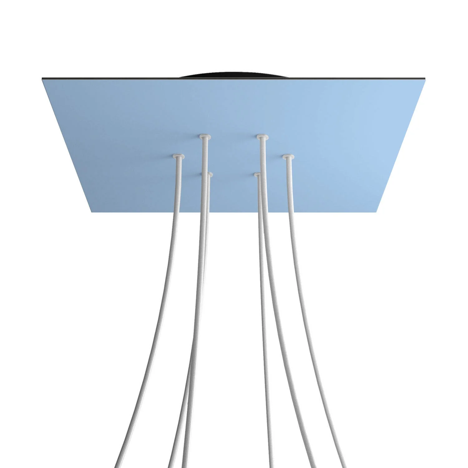 XXL Rose-One square ceiling rose, 400 mm with 6 holes and 4 side holes - Powder blue - Image 8