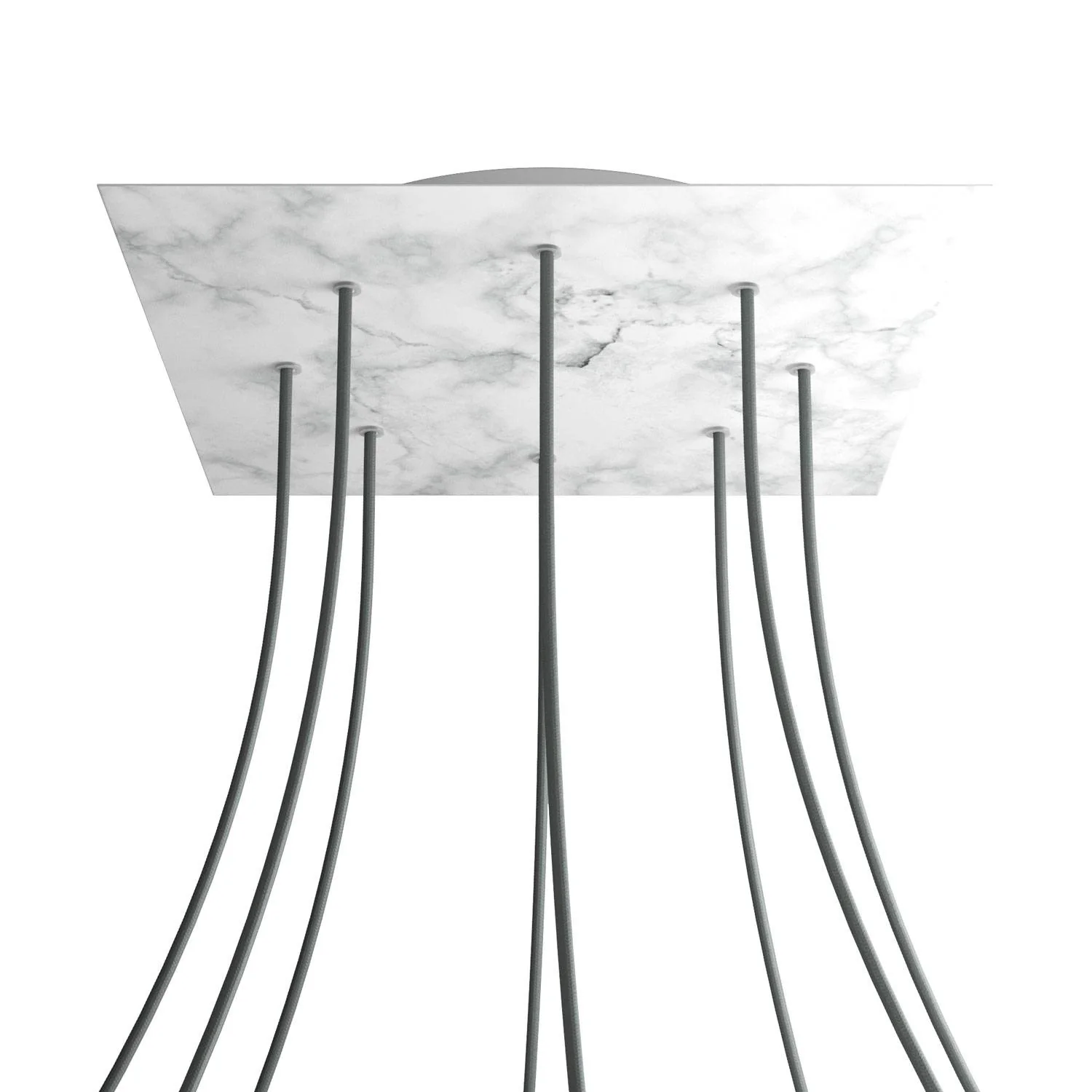 XXL Rose-One square ceiling rose, 400 mm with 8 holes and 4 side holes - Carrara Marble