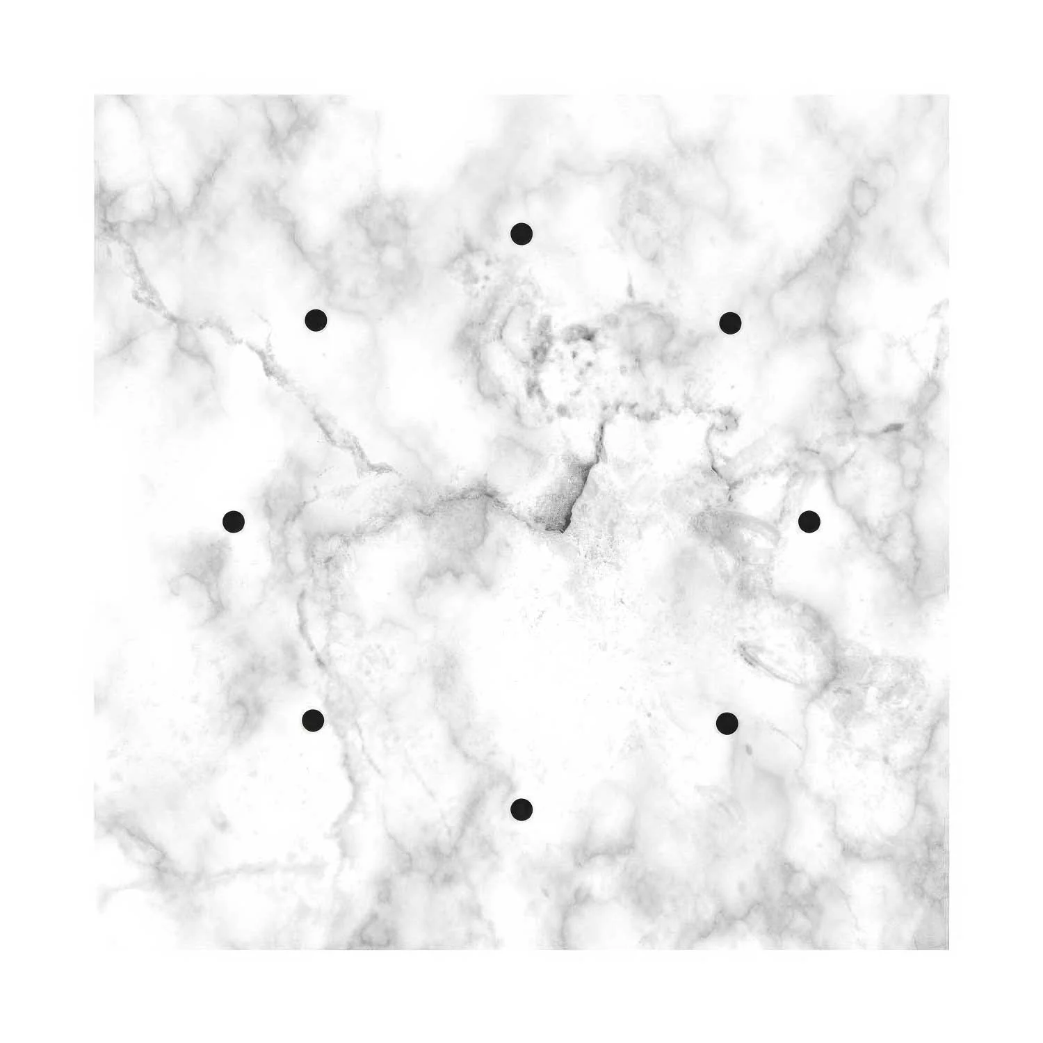 XXL Rose-One square ceiling rose, 400 mm with 8 holes and 4 side holes - Carrara Marble - Image 3