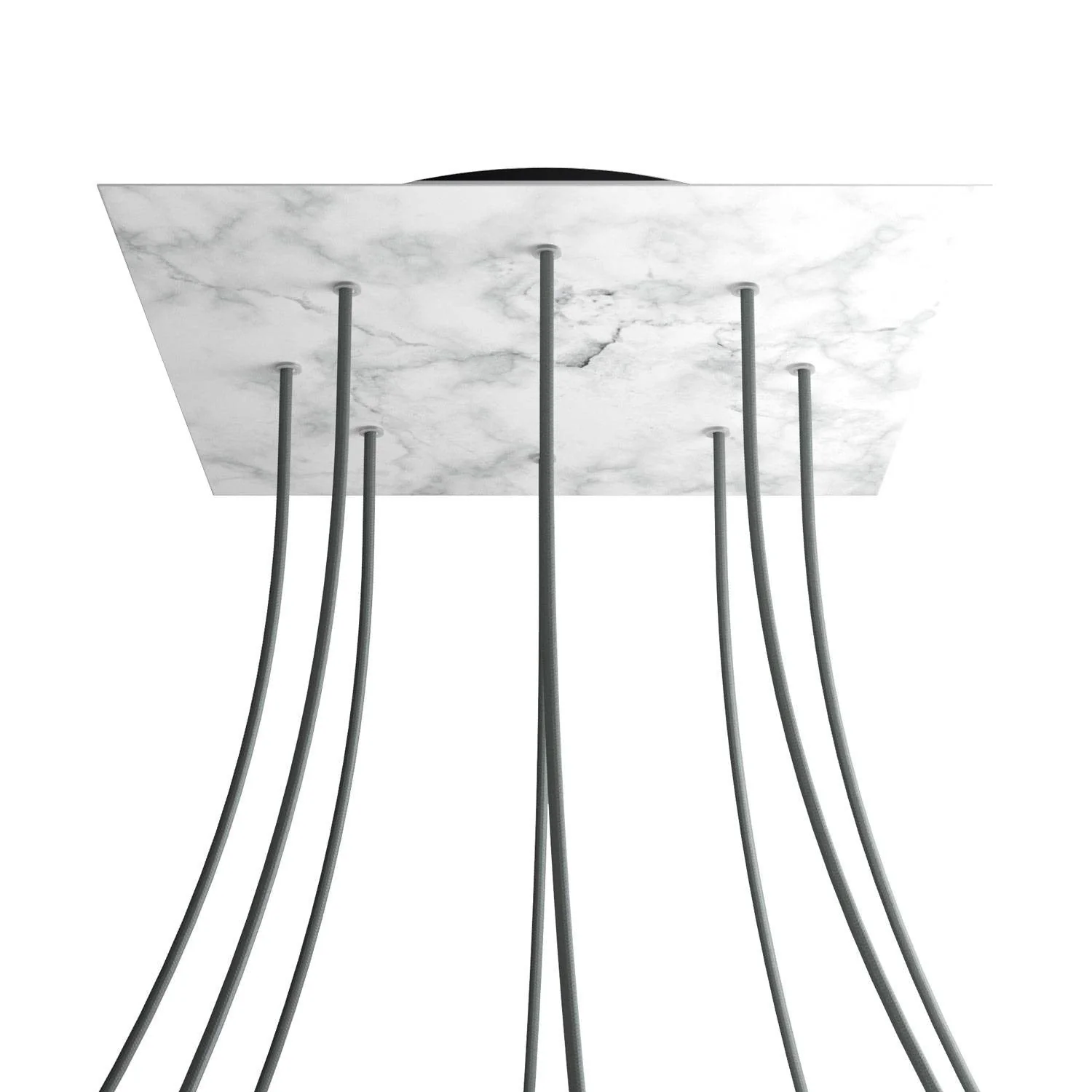 XXL Rose-One square ceiling rose, 400 mm with 8 holes and 4 side holes - Carrara Marble - Image 8