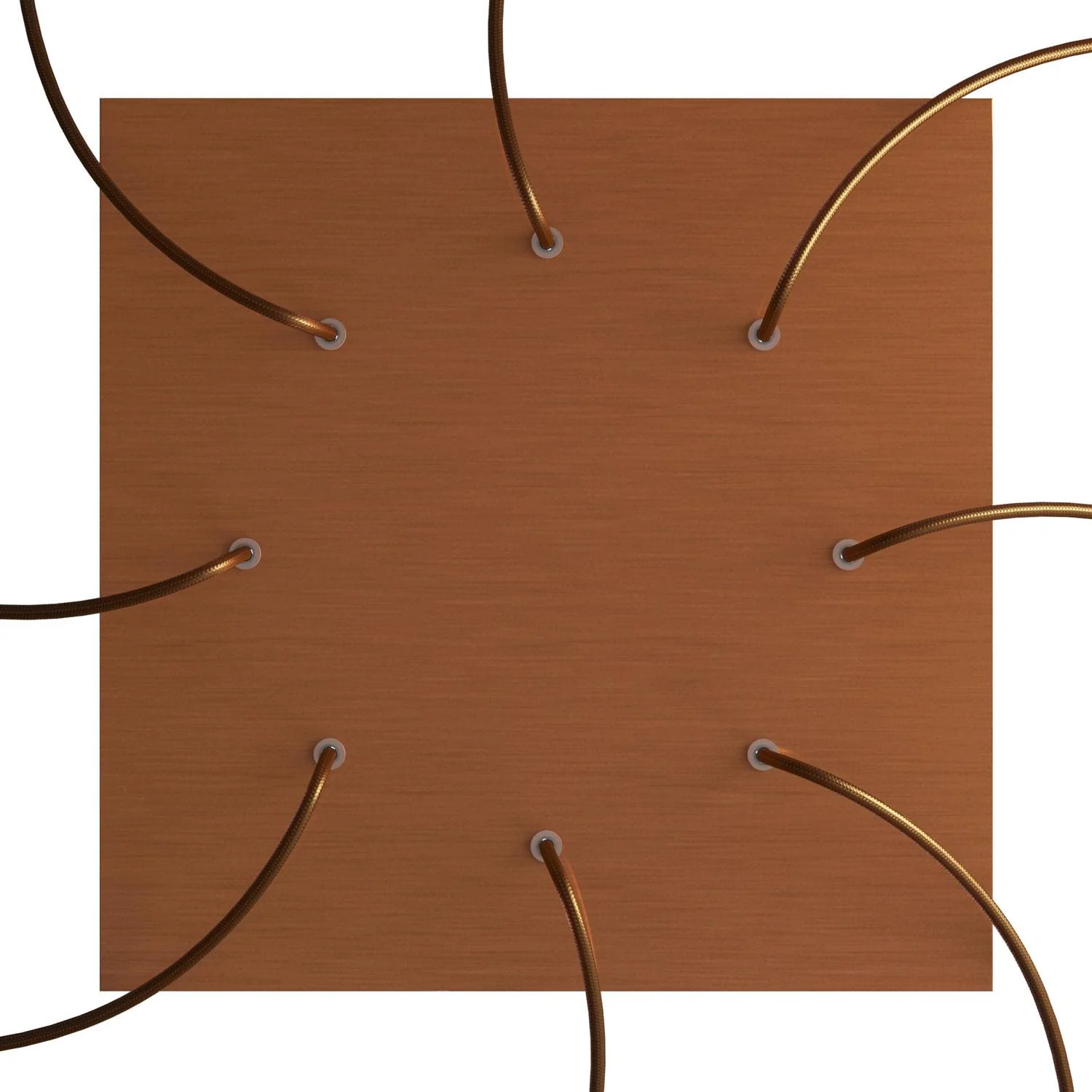 XXL Rose-One square ceiling rose, 400 mm with 8 holes and 4 side holes - Satin Copper Dibond - Image 2