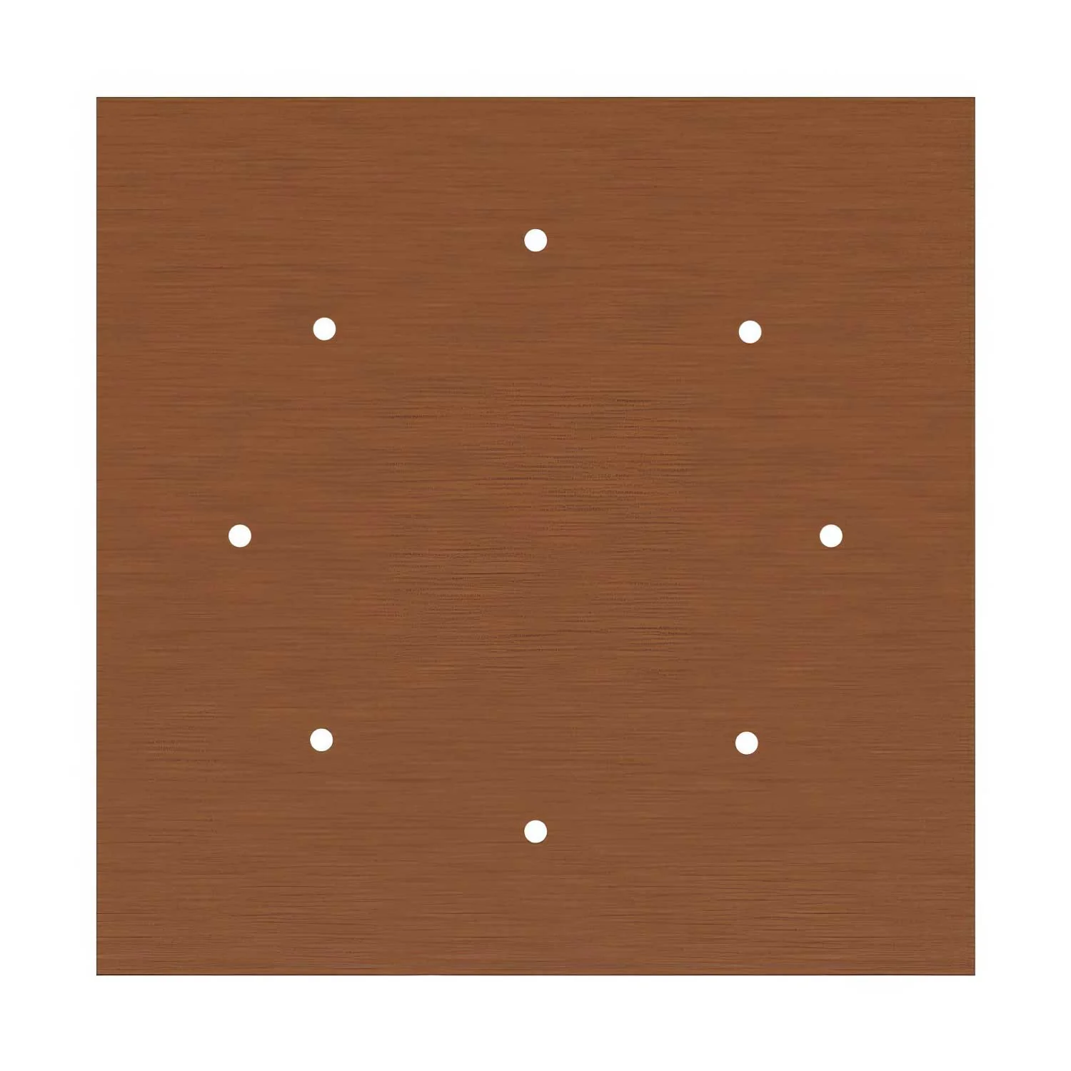 XXL Rose-One square ceiling rose, 400 mm with 8 holes and 4 side holes - Satin Copper Dibond - Image 3