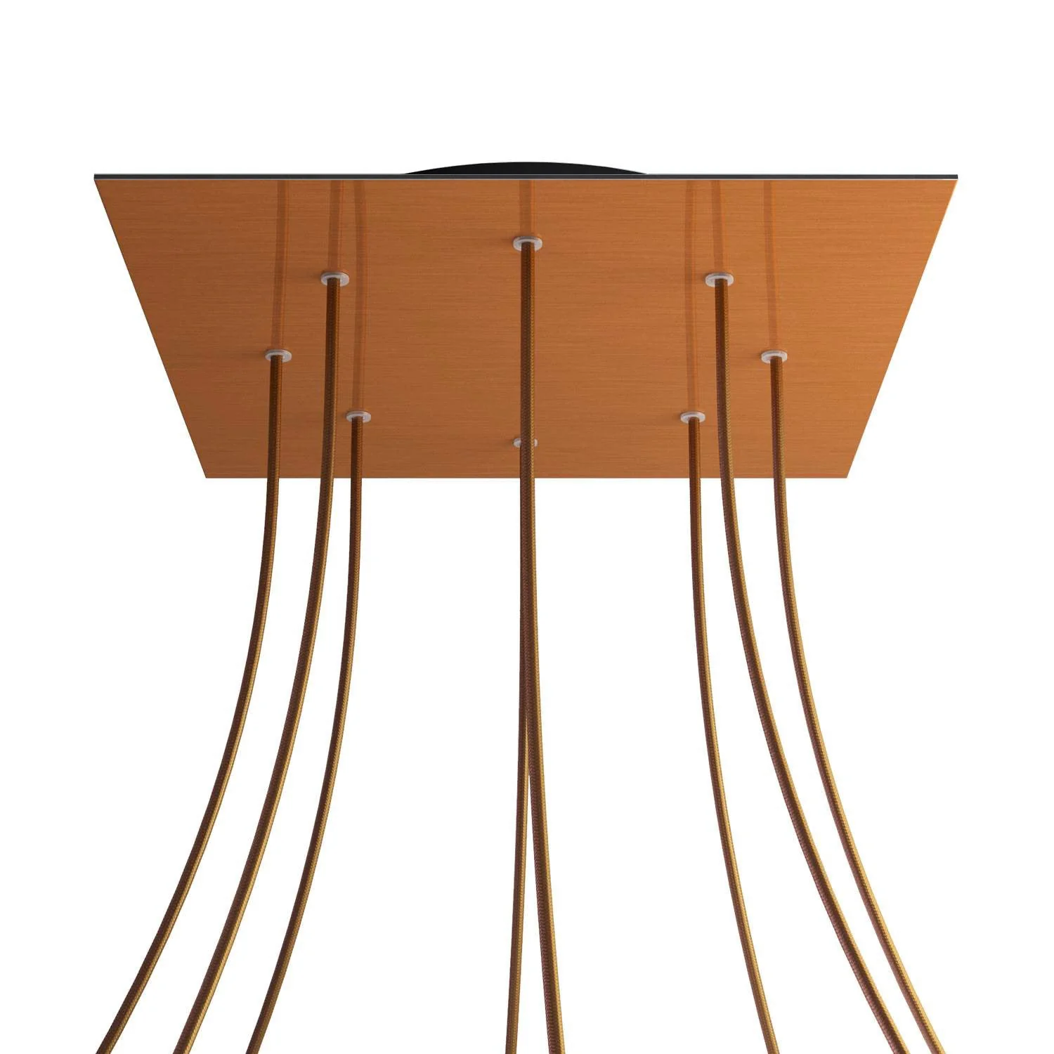 XXL Rose-One square ceiling rose, 400 mm with 8 holes and 4 side holes - Satin Copper Dibond - Image 8